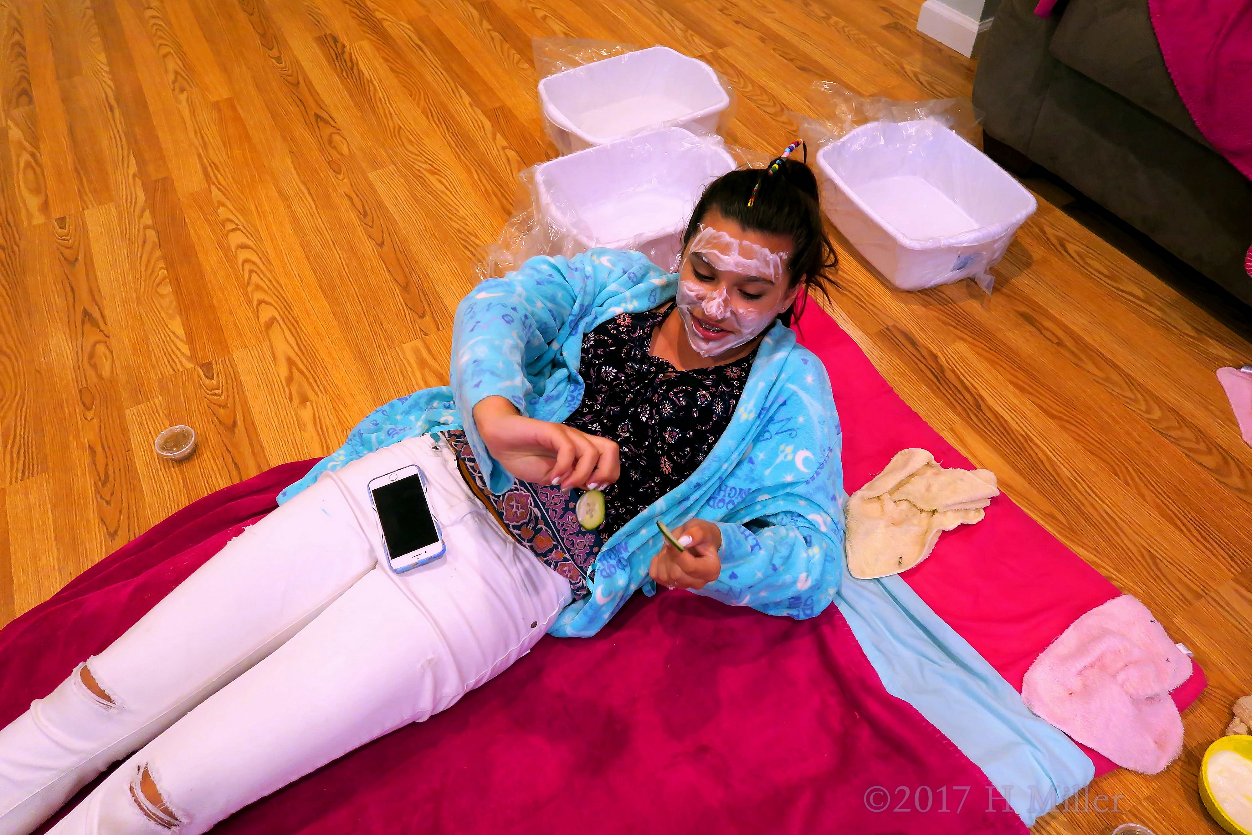 About To Get Up To Have Some Chocolate While Her Face Masque Is On. About To Get Up To Have Some Chocolate While Her Face Masque Is On.