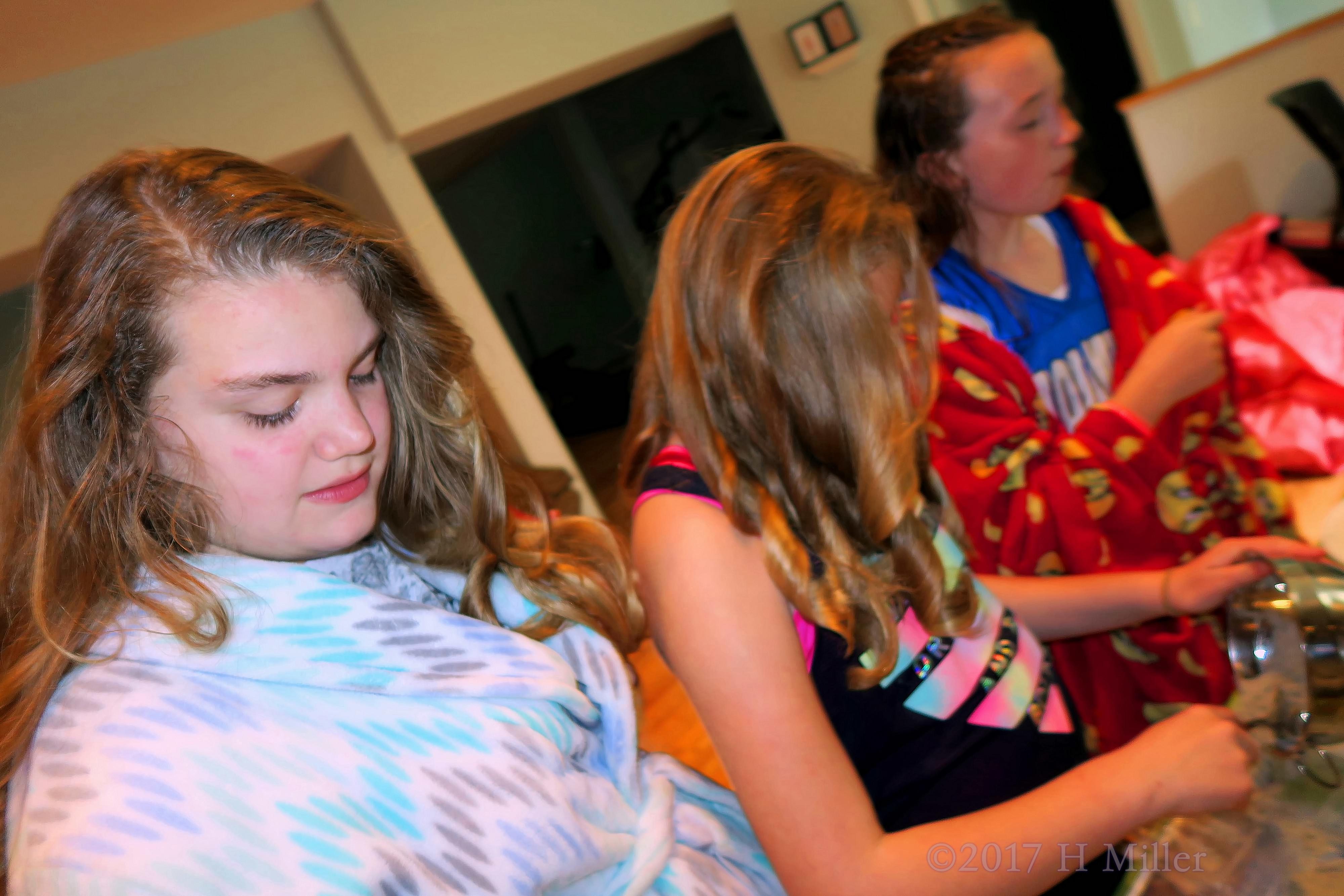 Birthday Girl With Her Friends Busy Making Kids Crafts Projects! Birthday Girl With Her Friends Busy Making Kids Crafts Projects!