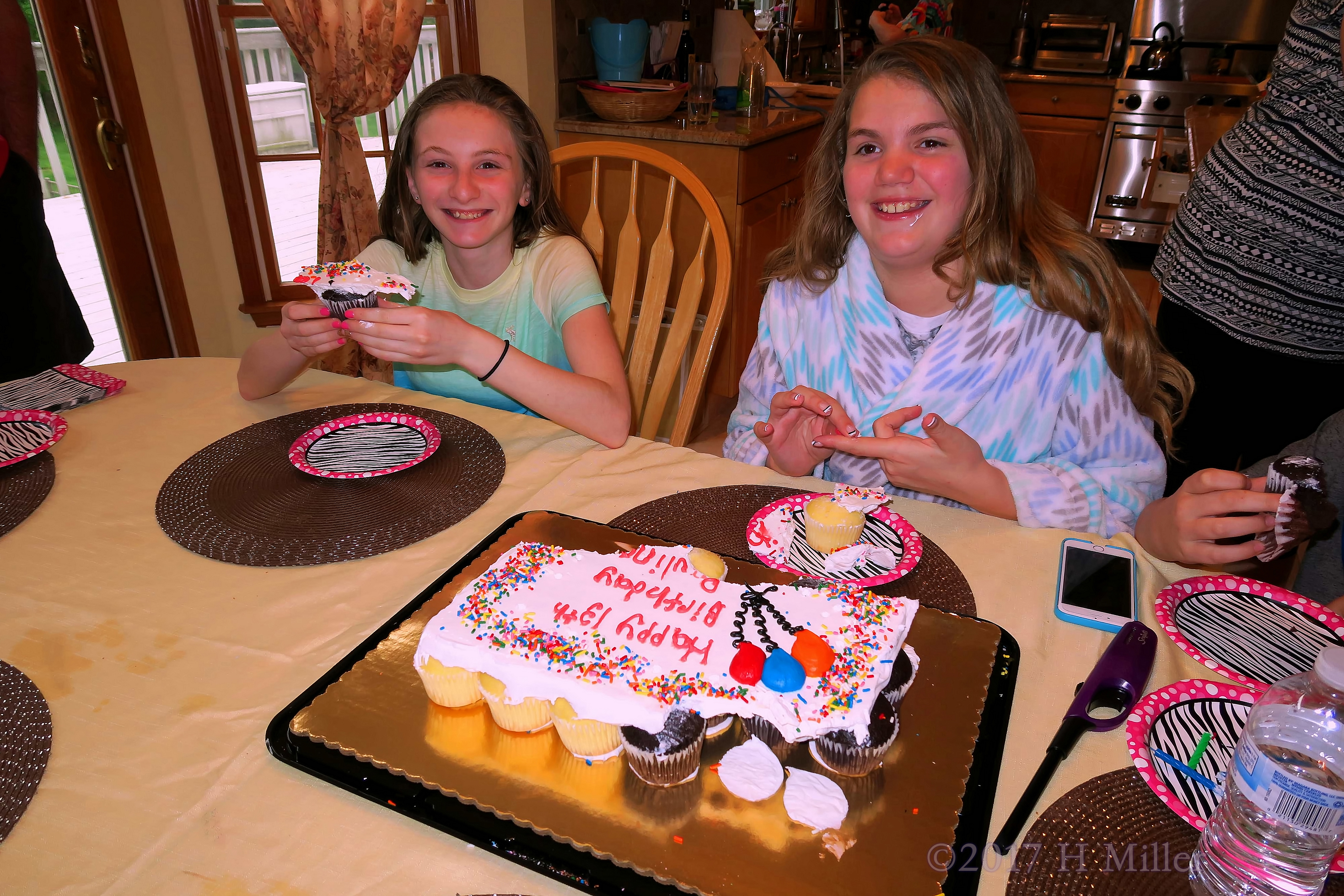 Enjoying Their Share Of Delicious Birthday Cake! 