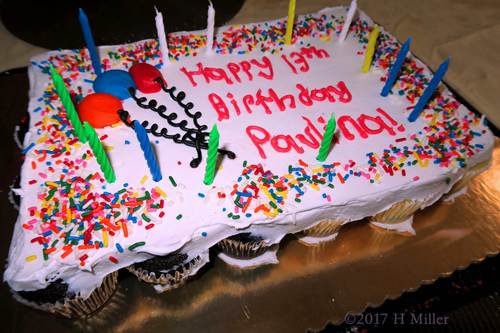 Paulina's 13th Birthday Frosted Cupcake Cake!