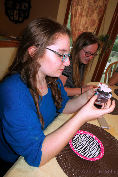 She Can't Wait To Have The Tasty Spa Party Cupcake! She Can't Wait To Have The Tasty Spa Party Cupcake!