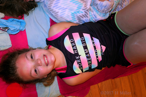 She Poses With A Smile Before The Kids Facial Spa Activity Begins! She Poses With A Smile Before The Kids Facial Spa Activity Begins!