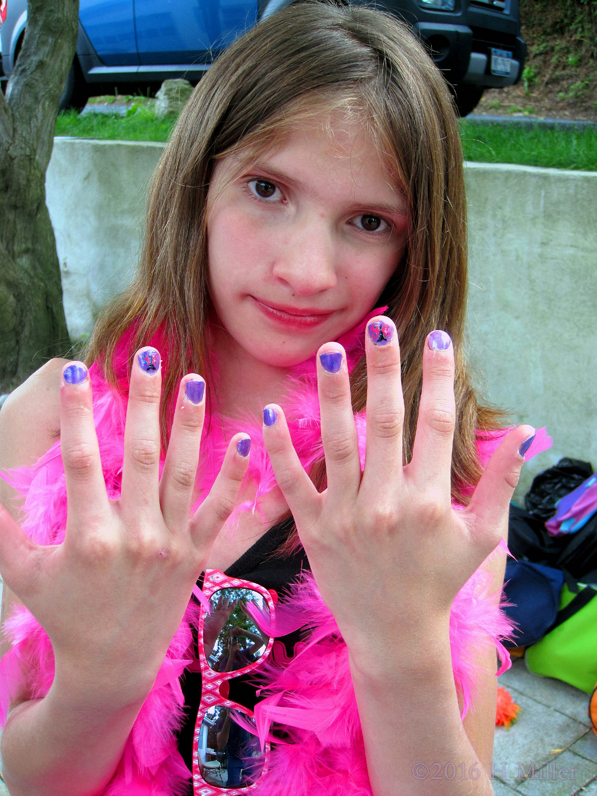 Cute Purple Kids Manicure 