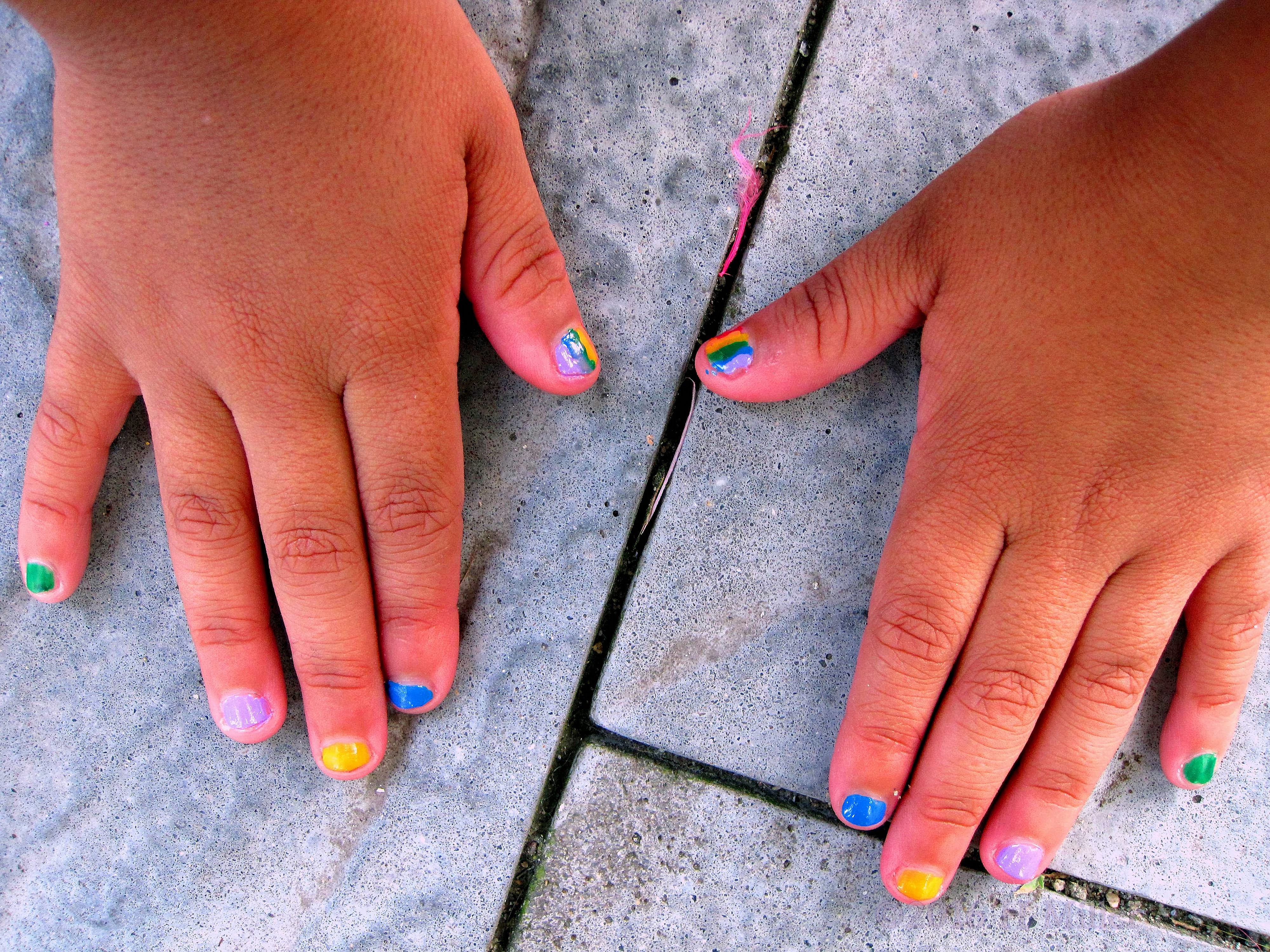 Adorable Rainbow Kids Mani Adorable Rainbow Kids Mani