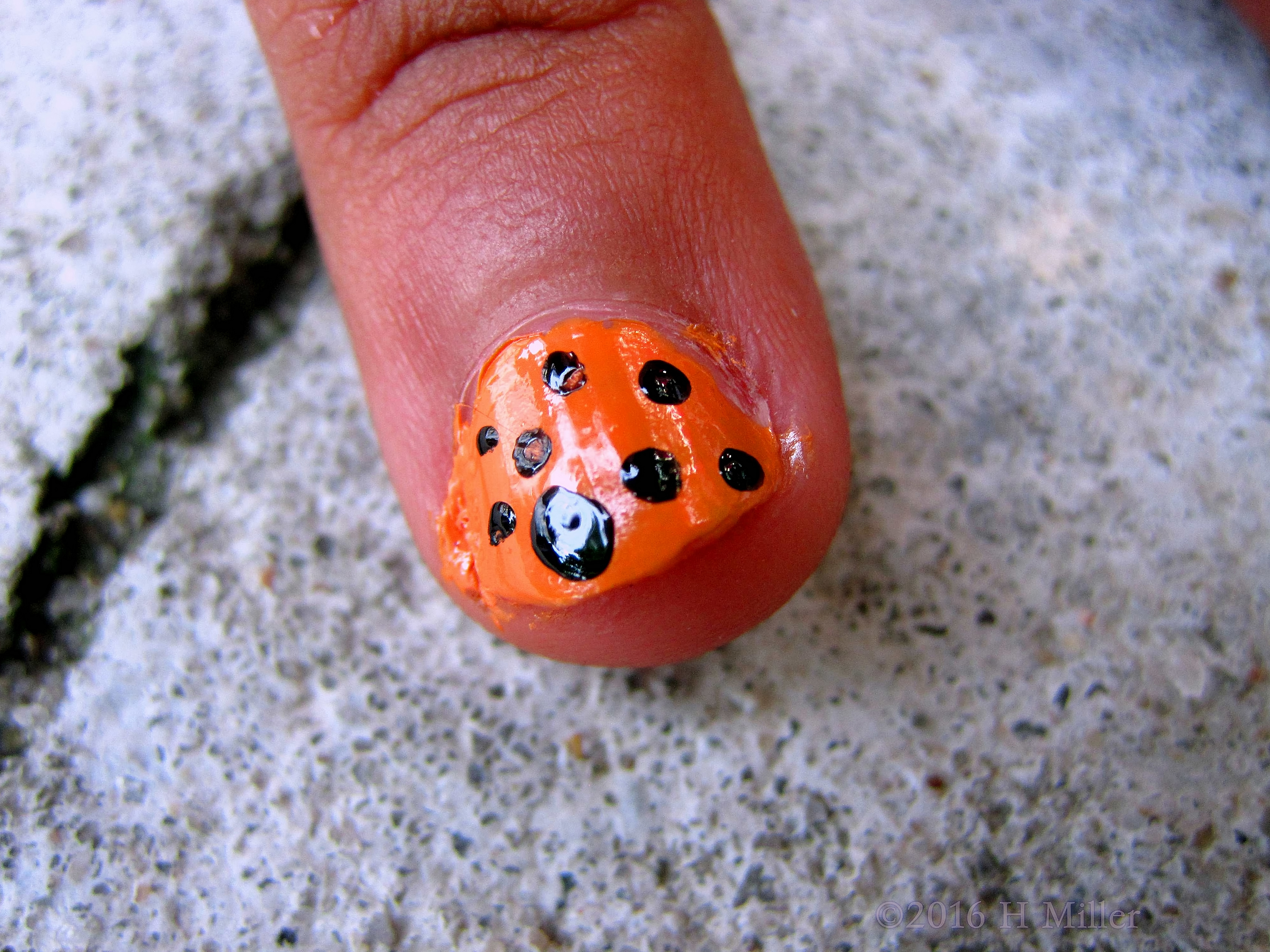 Awesome Orange And Black Dotticure Mini Mani. Awesome Orange And Black Dotticure Mini Mani.