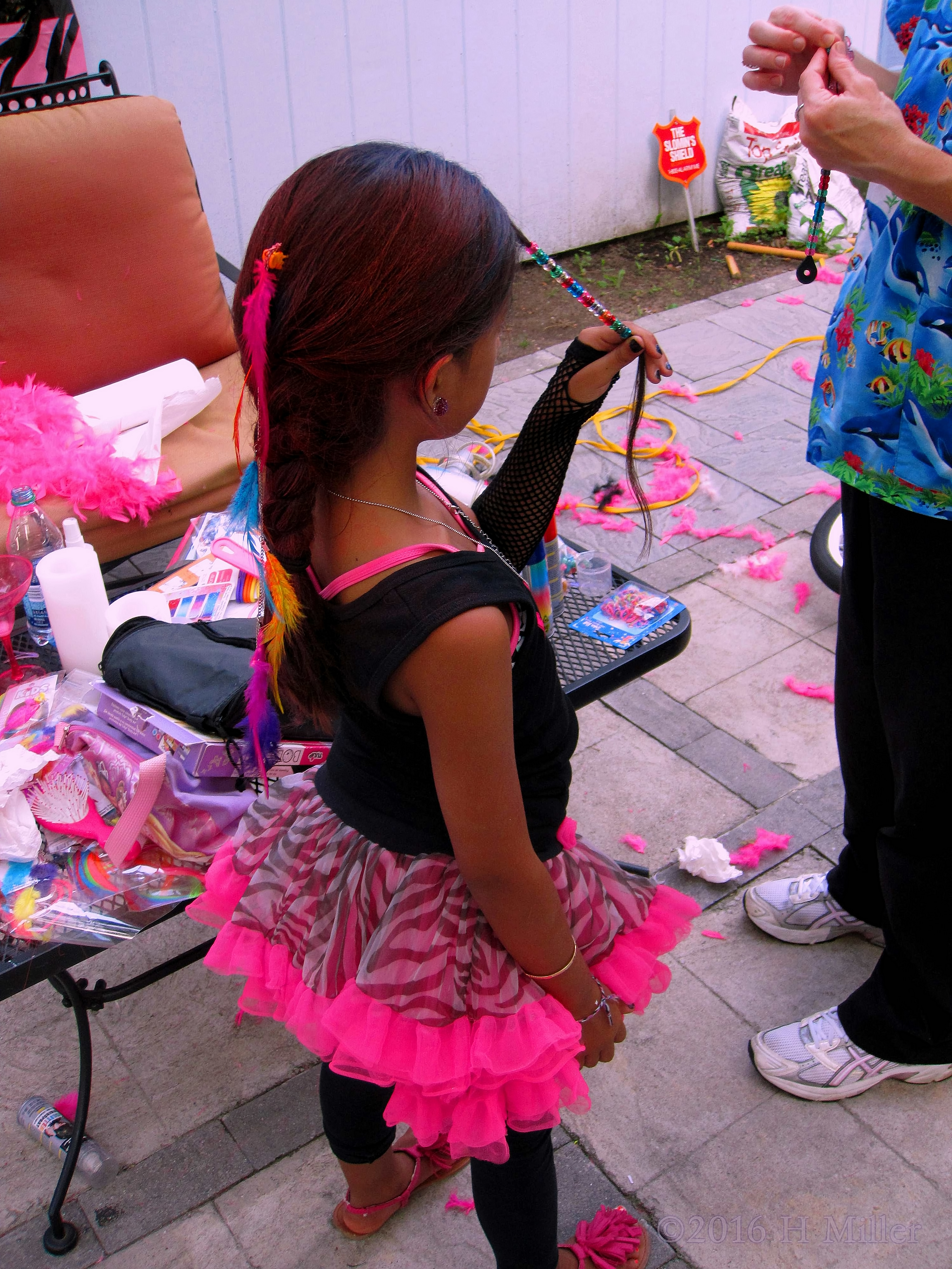 Getting Her Hair Beaded At The Girls Home Spa Getting Her Hair Beaded At The Girls Home Spa