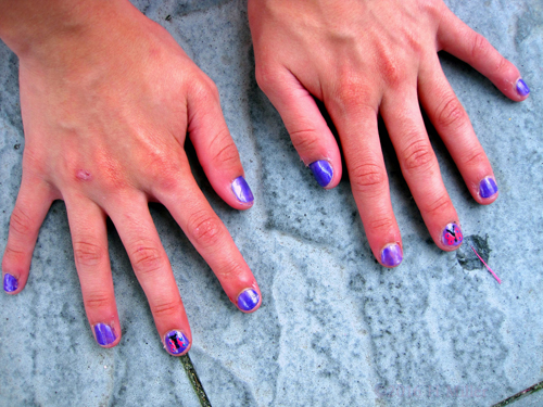 Butterflies On Her Kids Mani Nails!