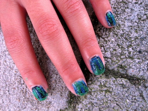 Gorgeous Green Glitter Home Girls Spa Mani