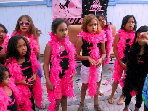 Group Photo In Fabulous Feather Boa