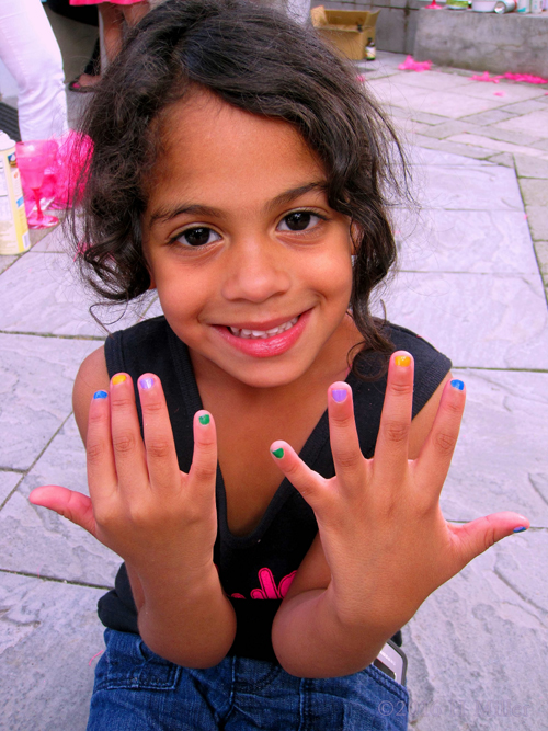 She's Loving Her Rainbow Kids Mini Mani