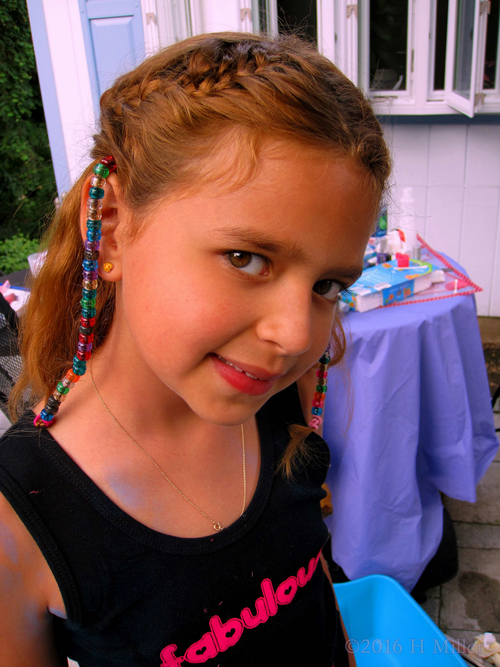 She Loves Her French Braid Kids Hairstyle And Beaded Accessories