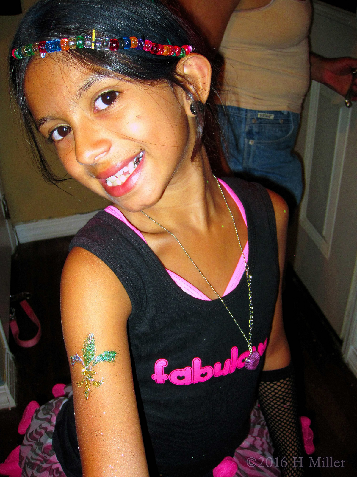Awesome Fleur De Lis Glitter Kids Tattoo