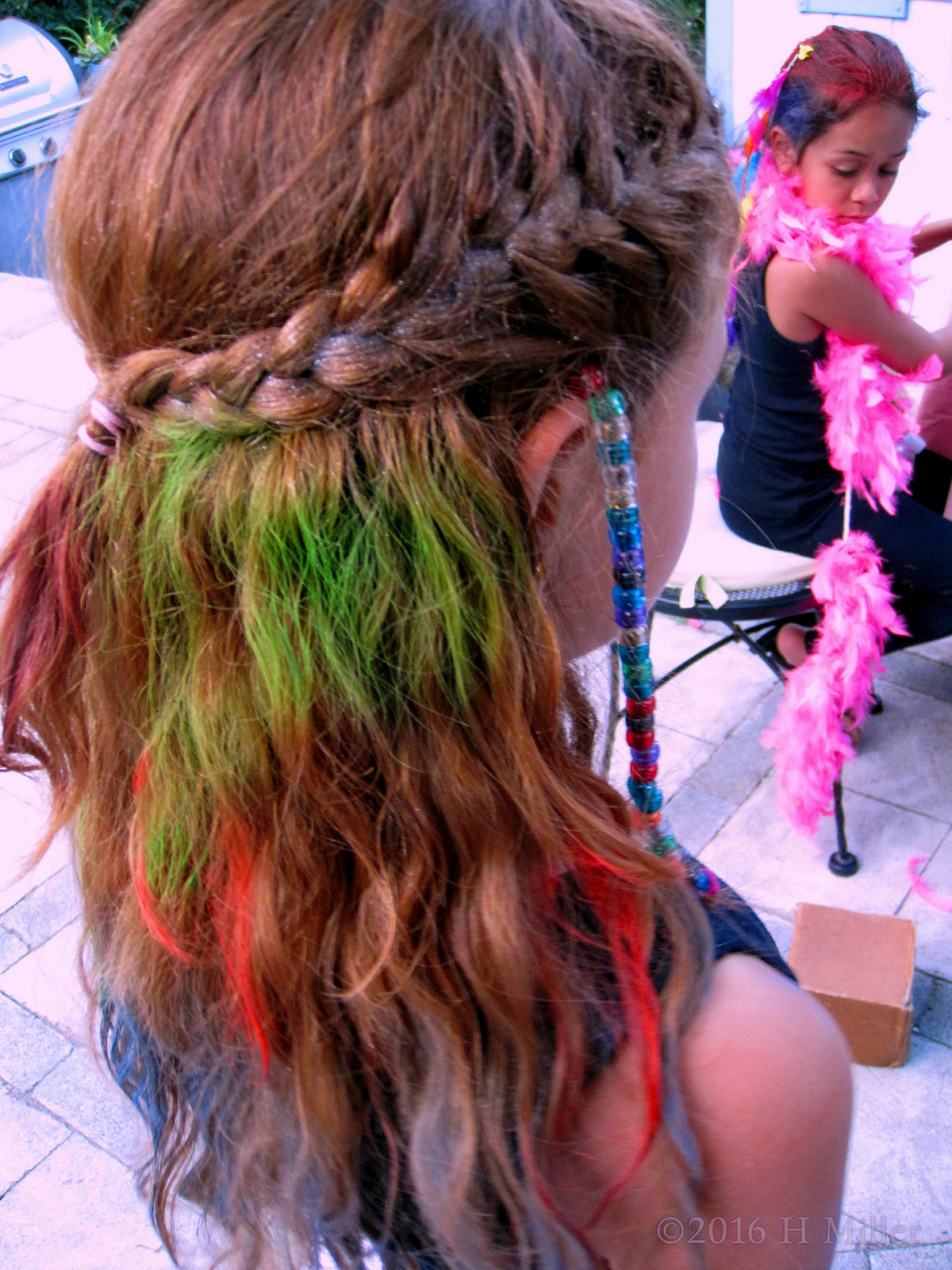 Cute Green, Orange, Red, And Blue Temporary Hair Color 