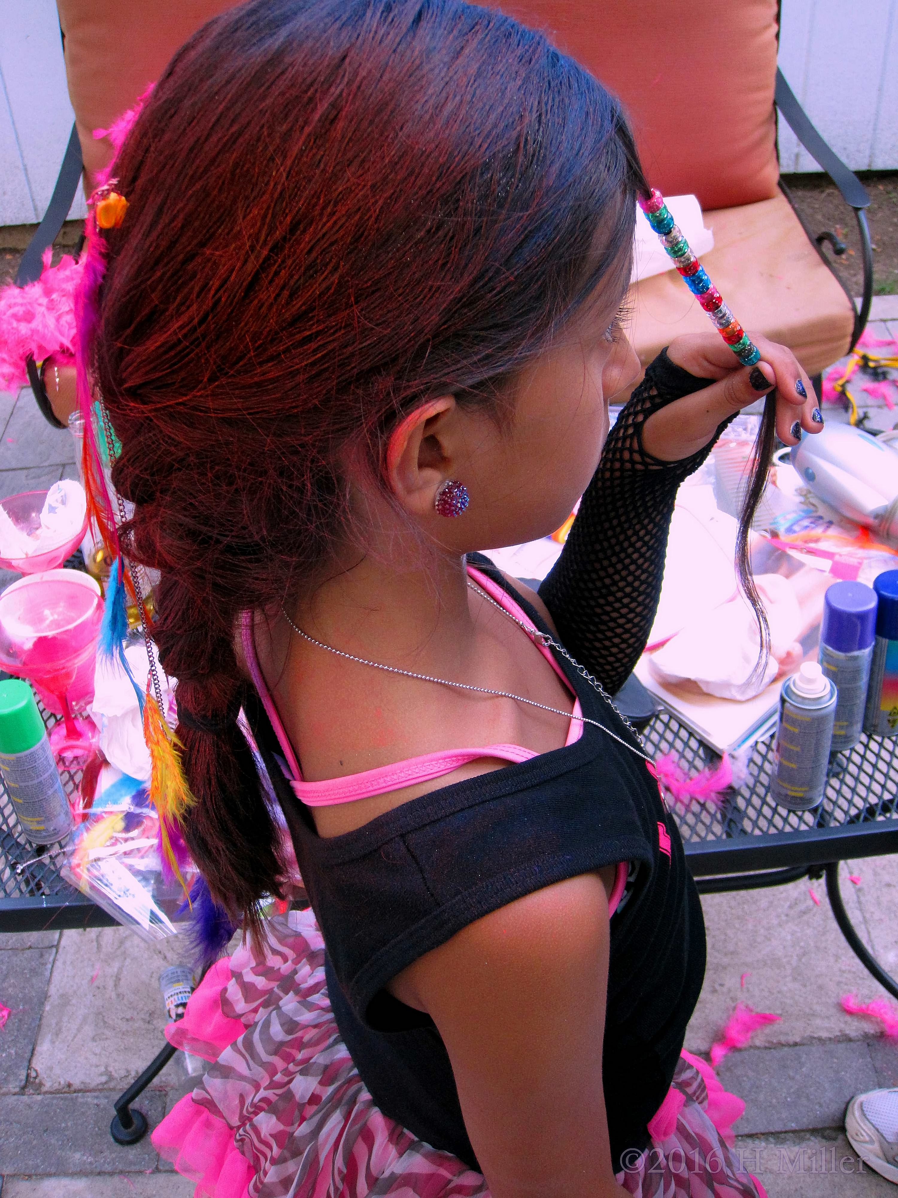 Kids Temporary Hair Dye And Beads.