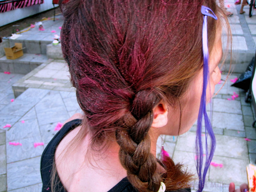 Awesome Temporary Red Hair Dye And Side Braid