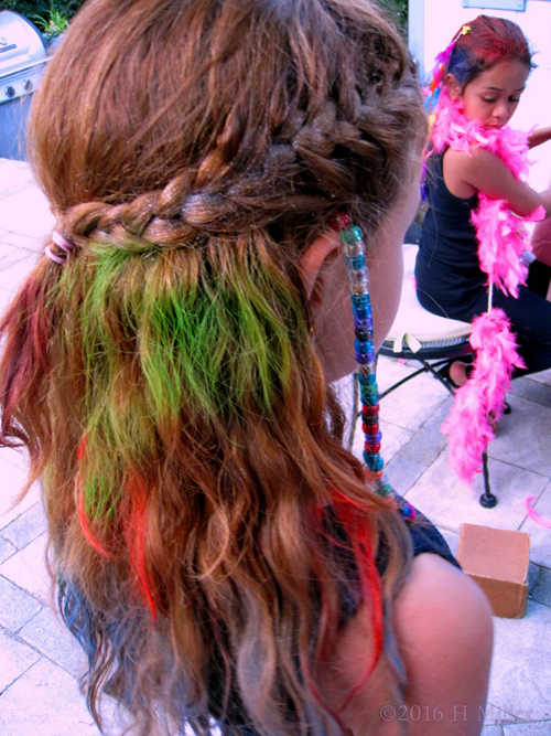Cute Green, Orange, Red, And Blue Temporary Hair Color
