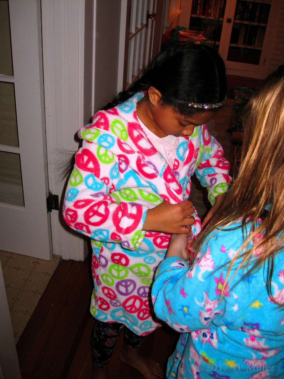 And Tie It With A Bow! Cool Peace Sign Kids Spa Robe! 