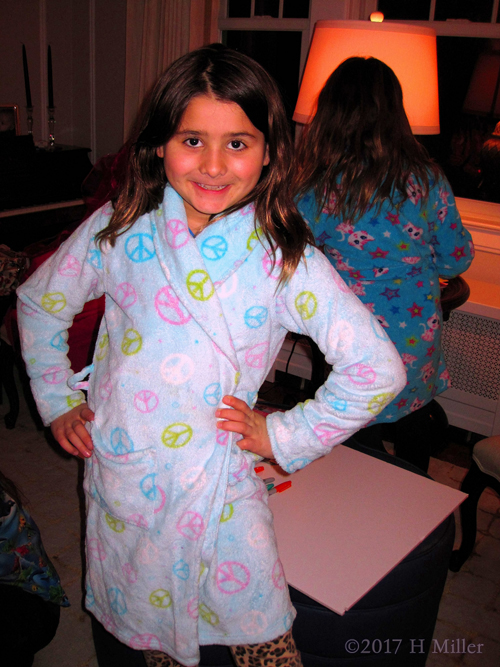 Happy With A Patterned Girls Spa Robe Happy With A Patterned Girls Spa Robe