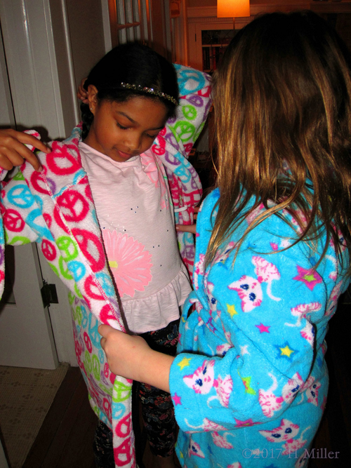 Helping Each Other Get Ready For The Spa Party For Girls!