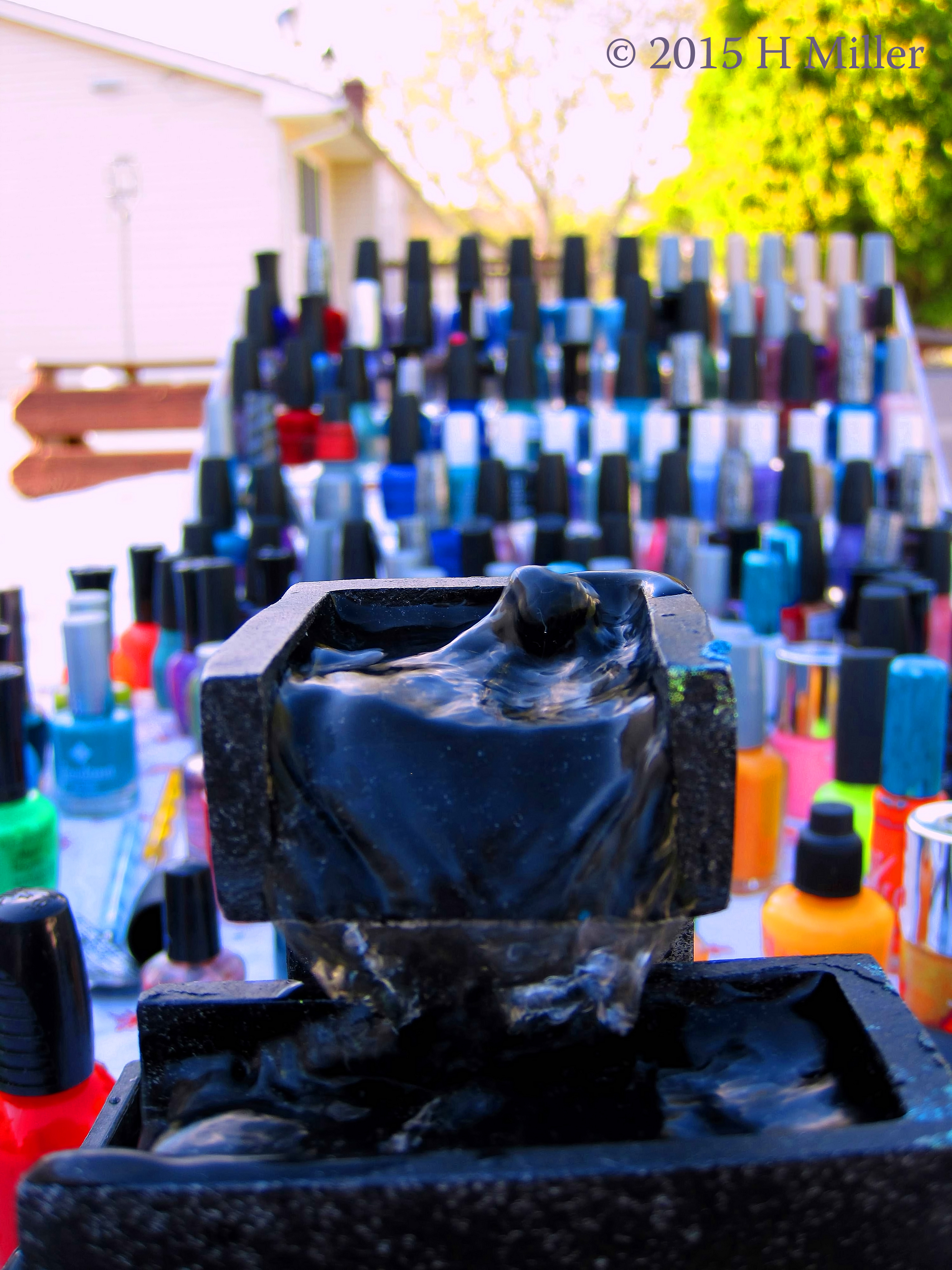 Fountain In Focus Polish In Background Not. Fountain In Focus Polish In Background Not.