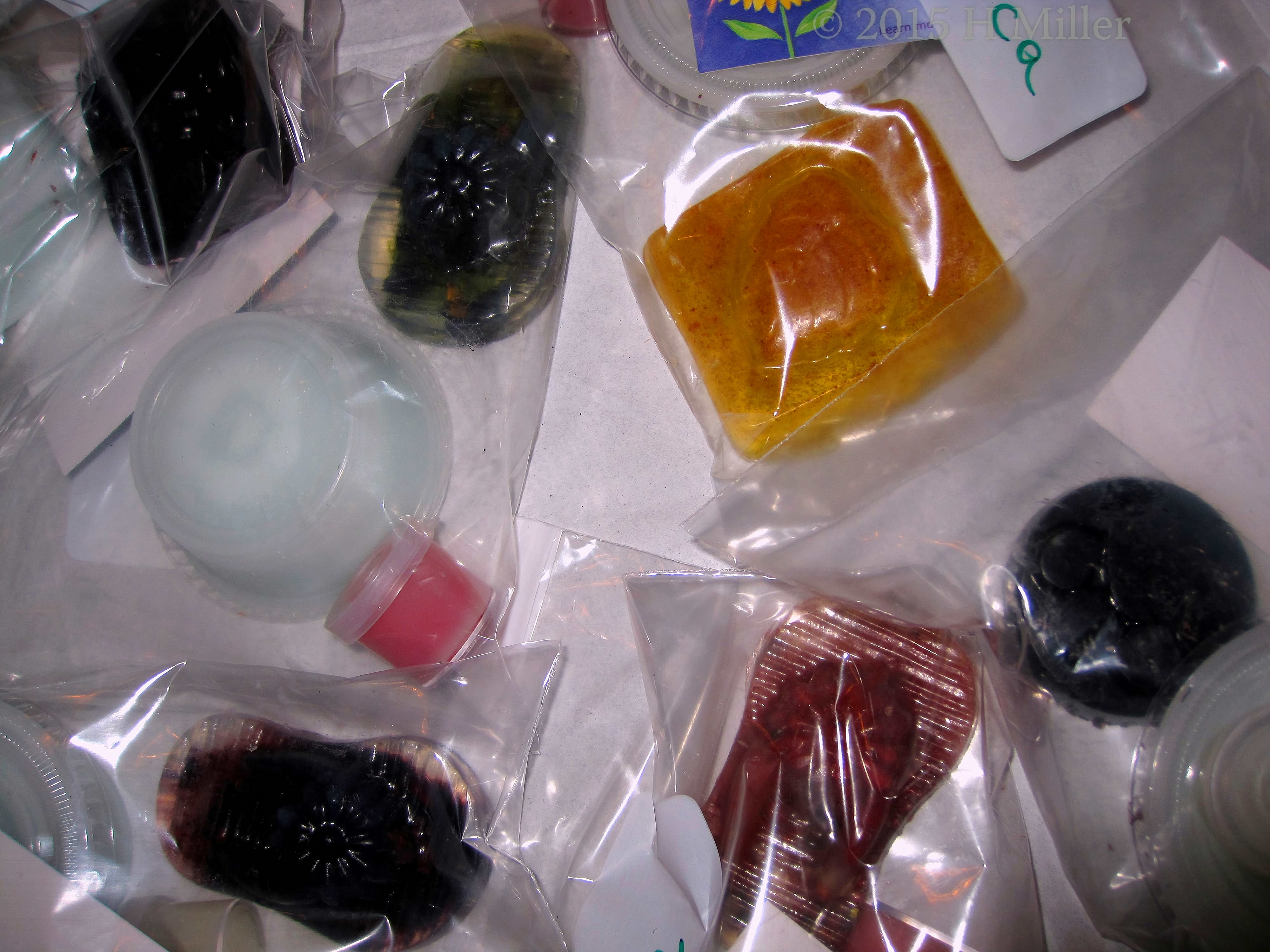 The Girls' Bags Of Craft Items Each Has Made. The Girls' Bags Of Craft Items Each Has Made.