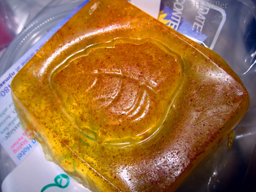 Yellow Leaf Soap Bar With Rose.