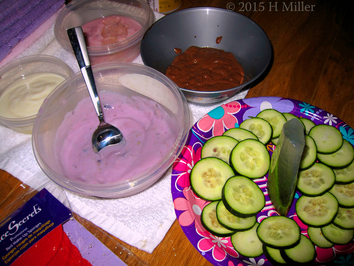 Spa Birthday Party Cukes And Various Yogurt Masques With Different Properties.
