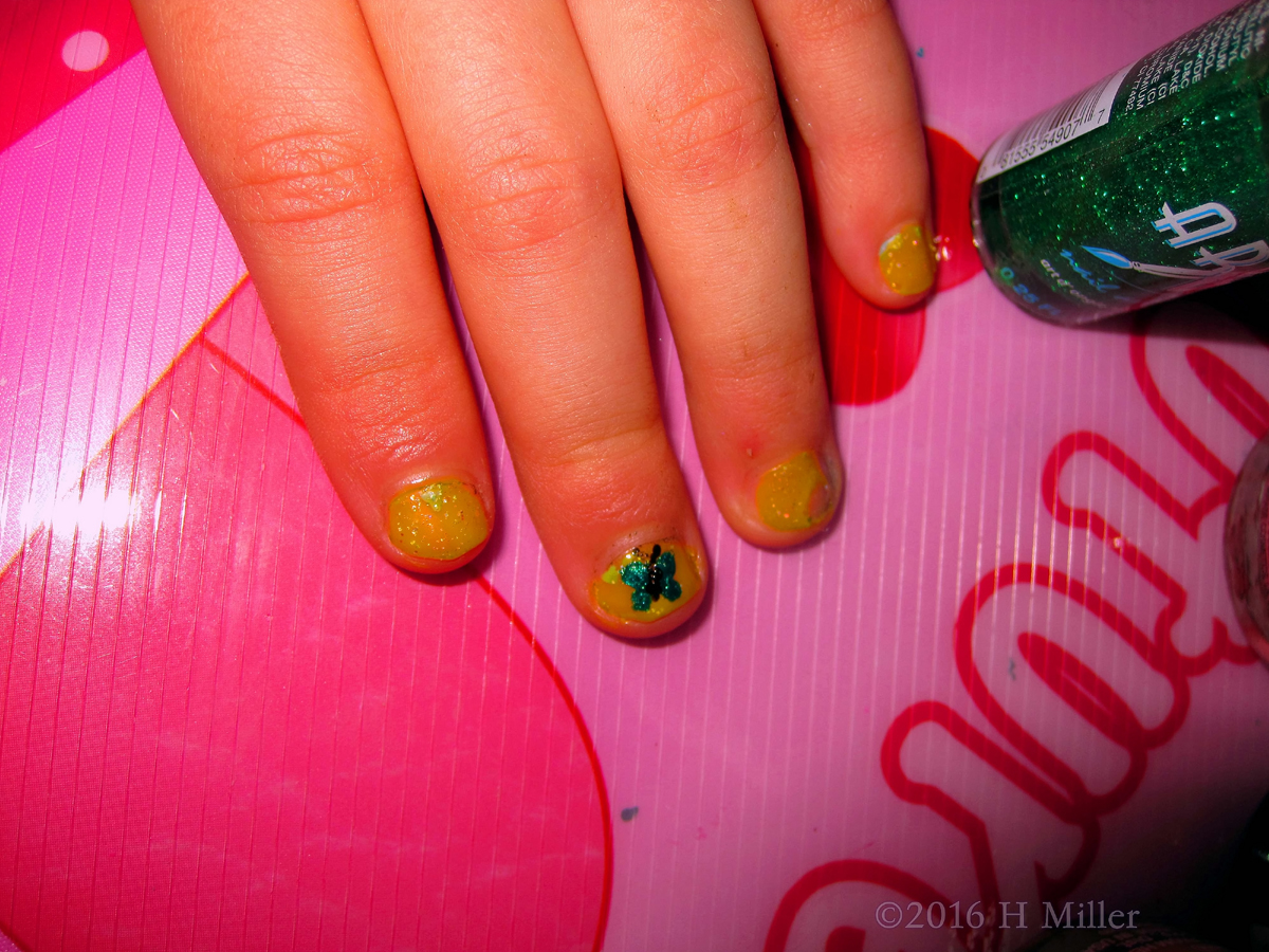A Very, Very Cool Kids Mani Nail Design Of A Beautiful Butterfly 