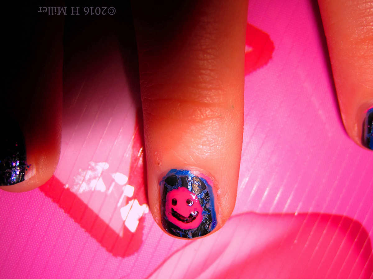 The Pink Smiley Face Nail Art On This Kids Mani Is Too Cool 