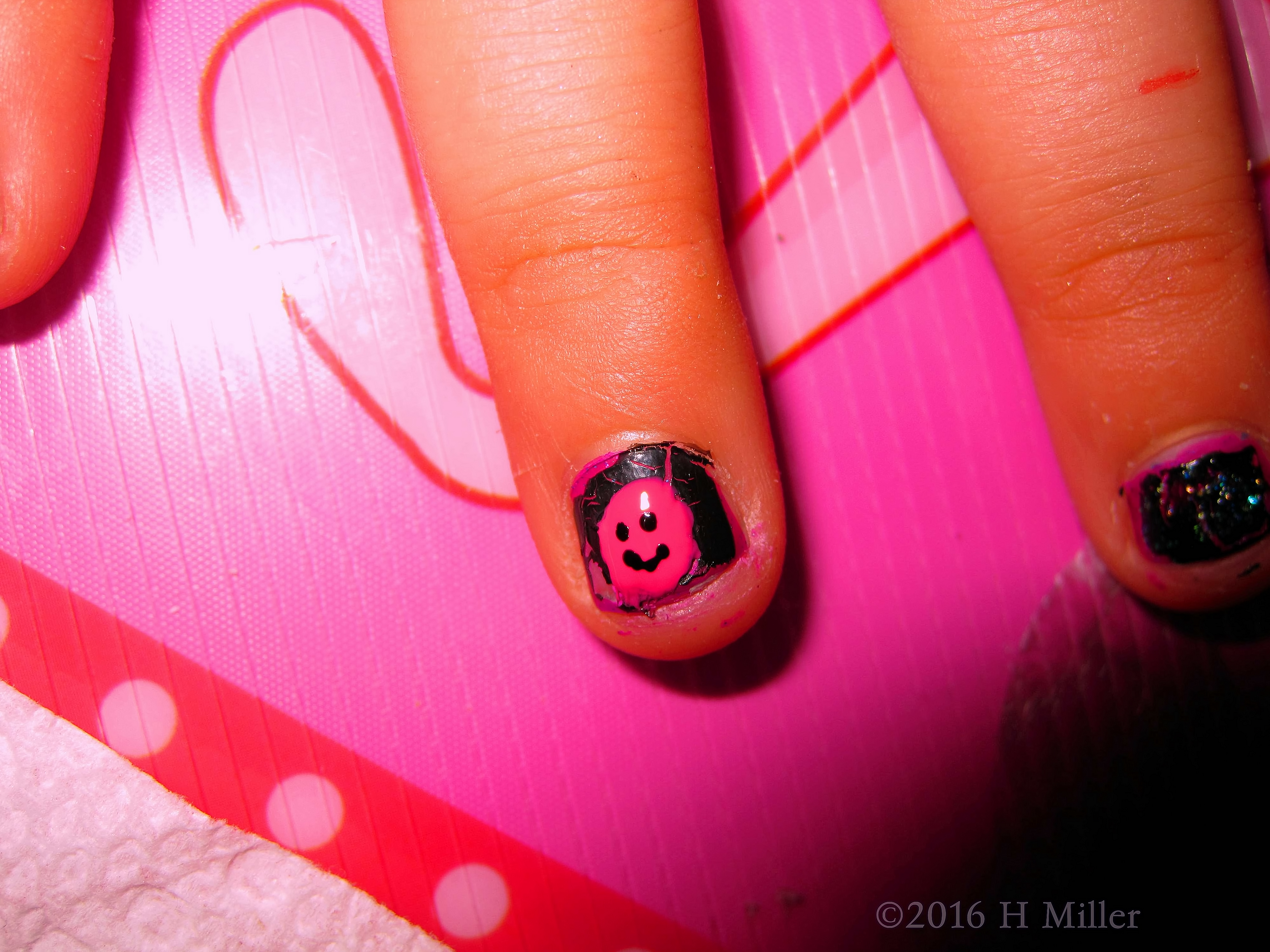 Up Close View Of Pretty Emoji Kids Nail Art Up Close View Of Pretty Emoji Kids Nail Art