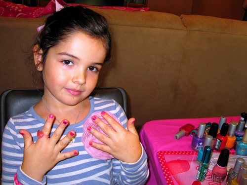 Spa Guest Sure Loves Her Girls Manicure