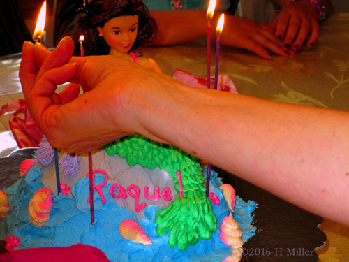 What Lovely Candles For The Pretty Barbie Doll Cake