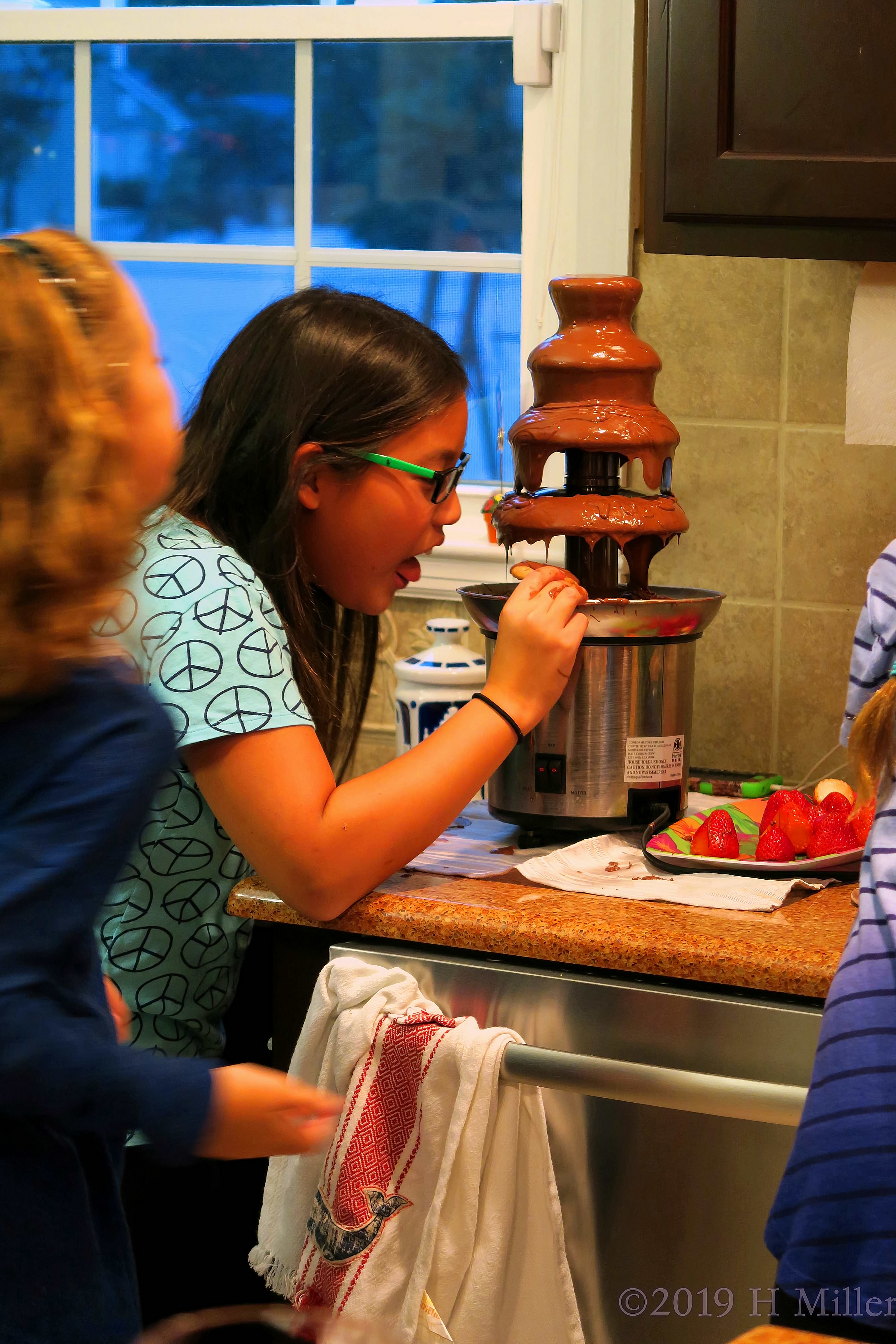 Having Fun Coating Her Cookie With Chocolate Having Fun Coating Her Cookie With Chocolate