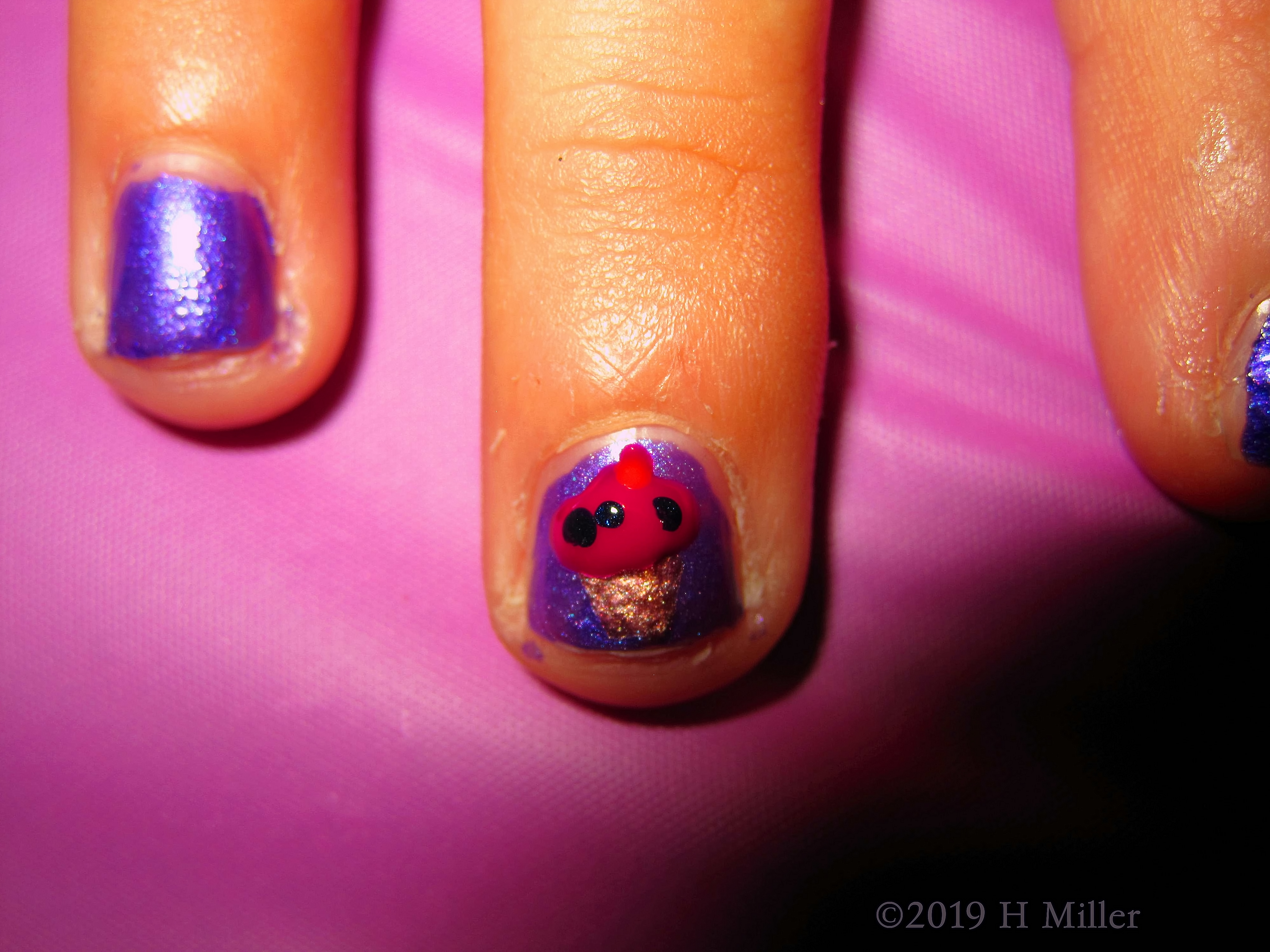 Ice Cream Nail Accent Design Ice Cream Nail Accent Design