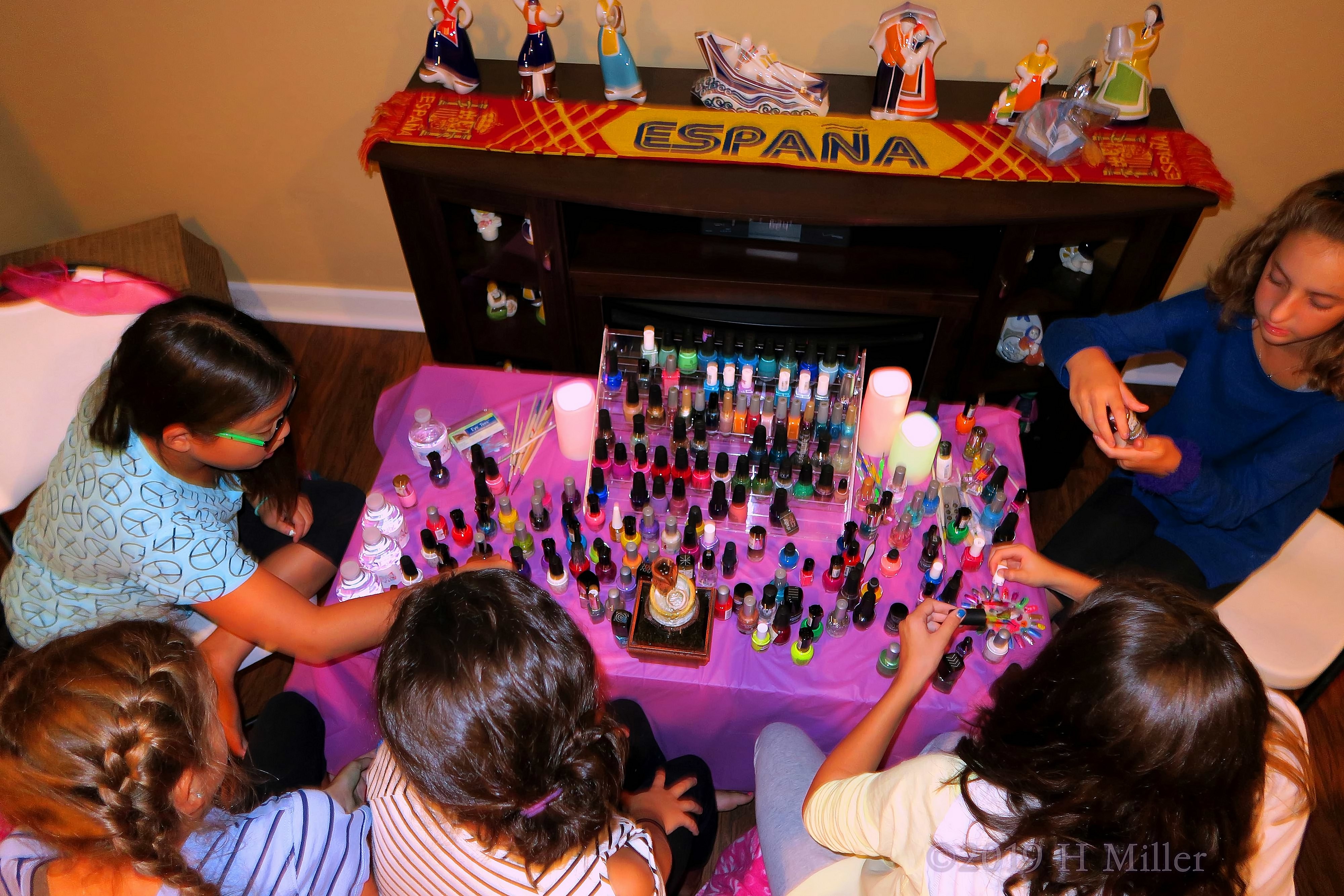 Overhead Shot Of Nail Art Station Overhead Shot Of Nail Art Station