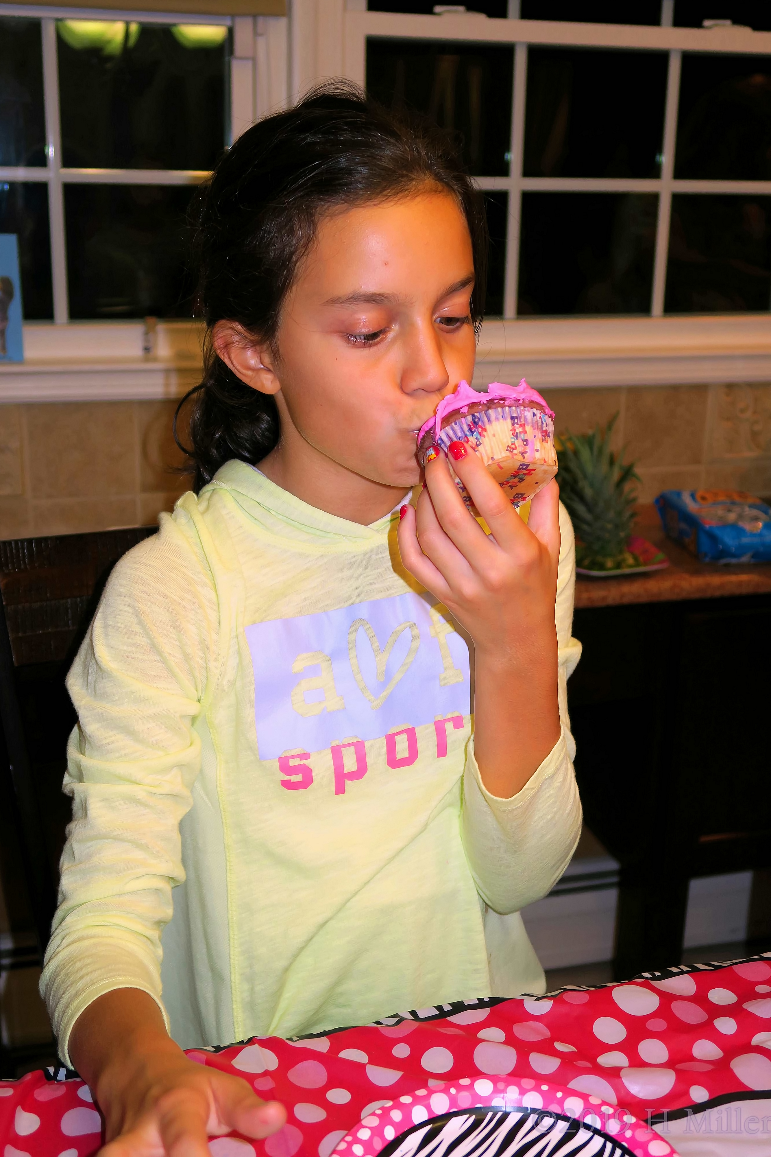 Racquel Enjoying Her Cupcake 