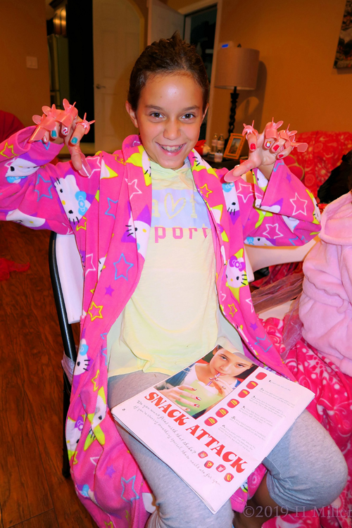 Birthday Girl Showing Her Mini Mani With Nail Protectors! Birthday Girl Showing Her Mini Mani With Nail Protectors!