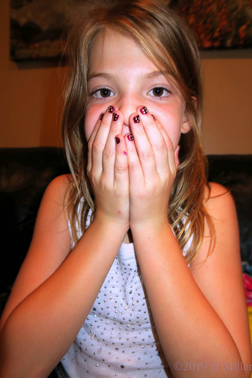 Ruby Red And Polka Dot Nail Design