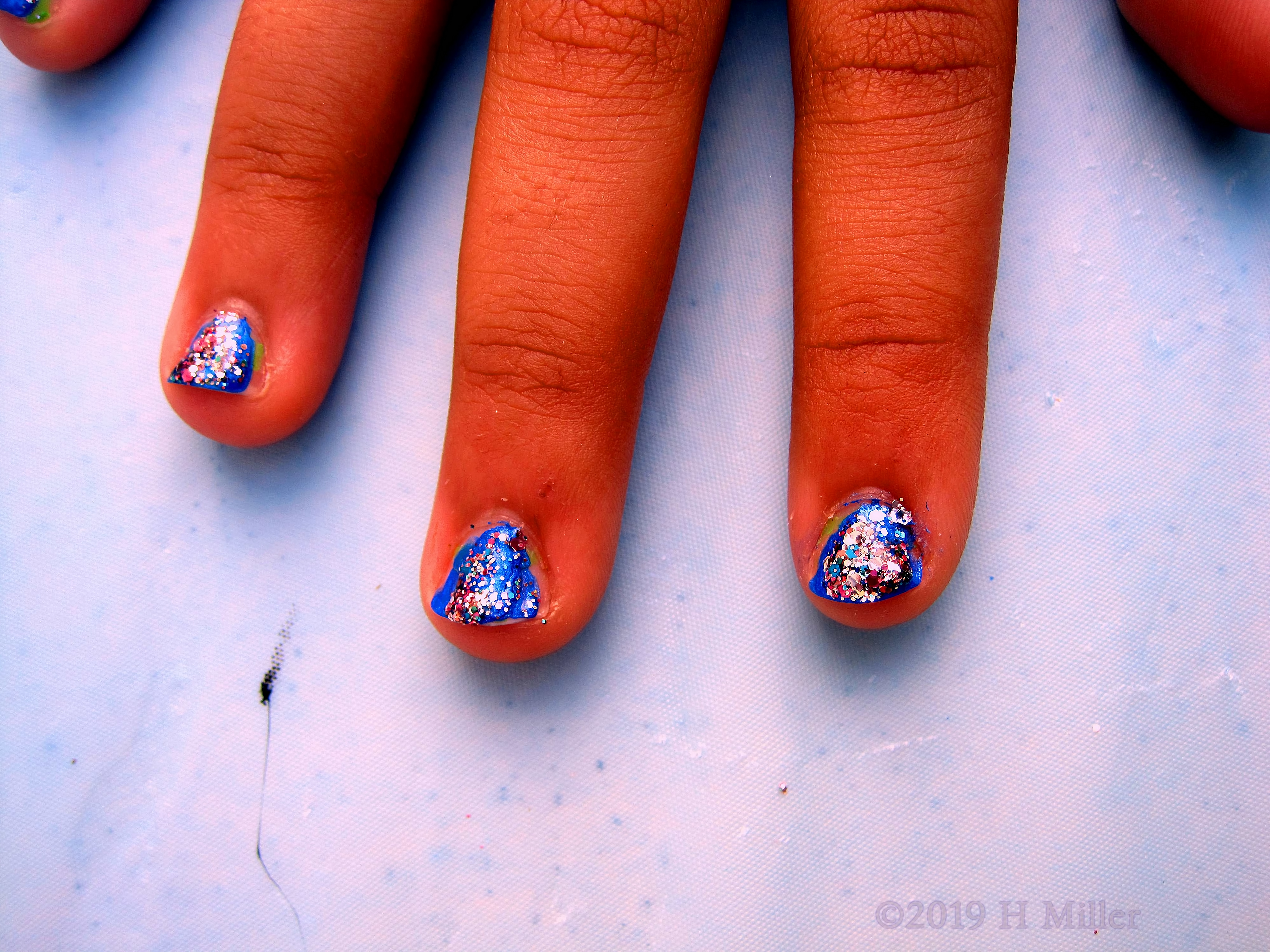 Beautiful Royal Blue Base With Glitter Overlay