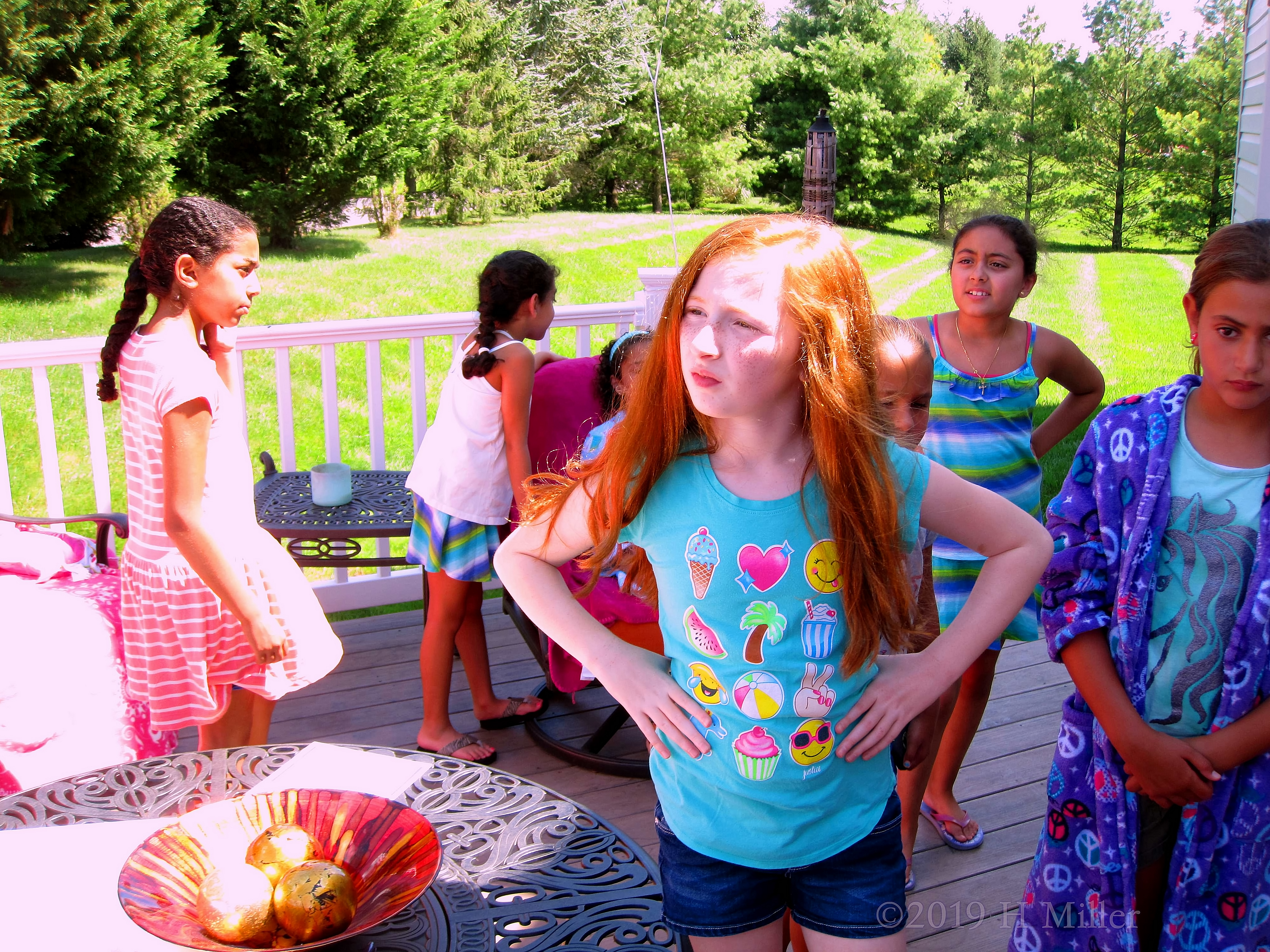 Party Guests Basking In The Warm Outdoors 