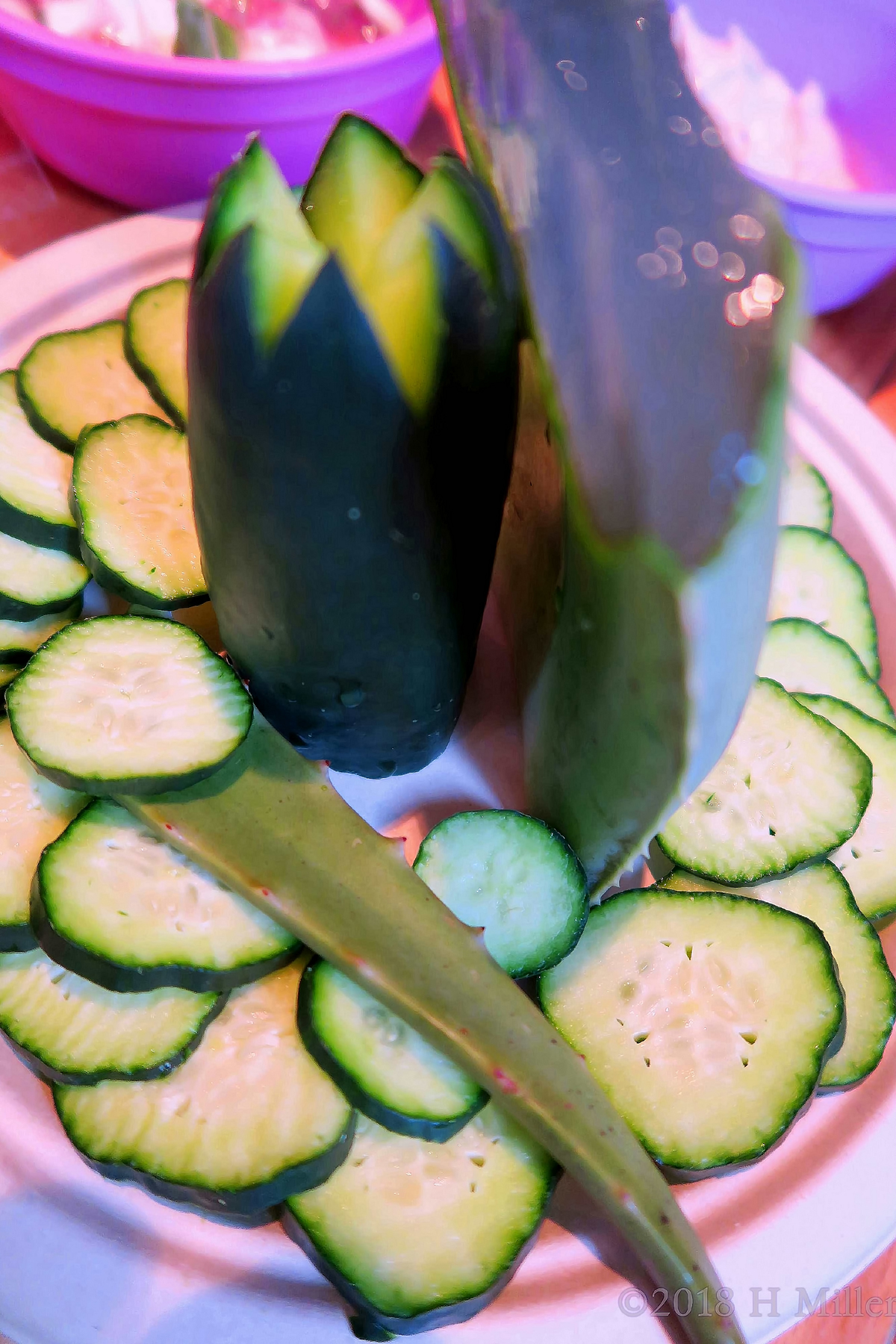 Slices Of Cukes And Alo Vera For The Party Kids To Have Relaxing Kids Facials. 
