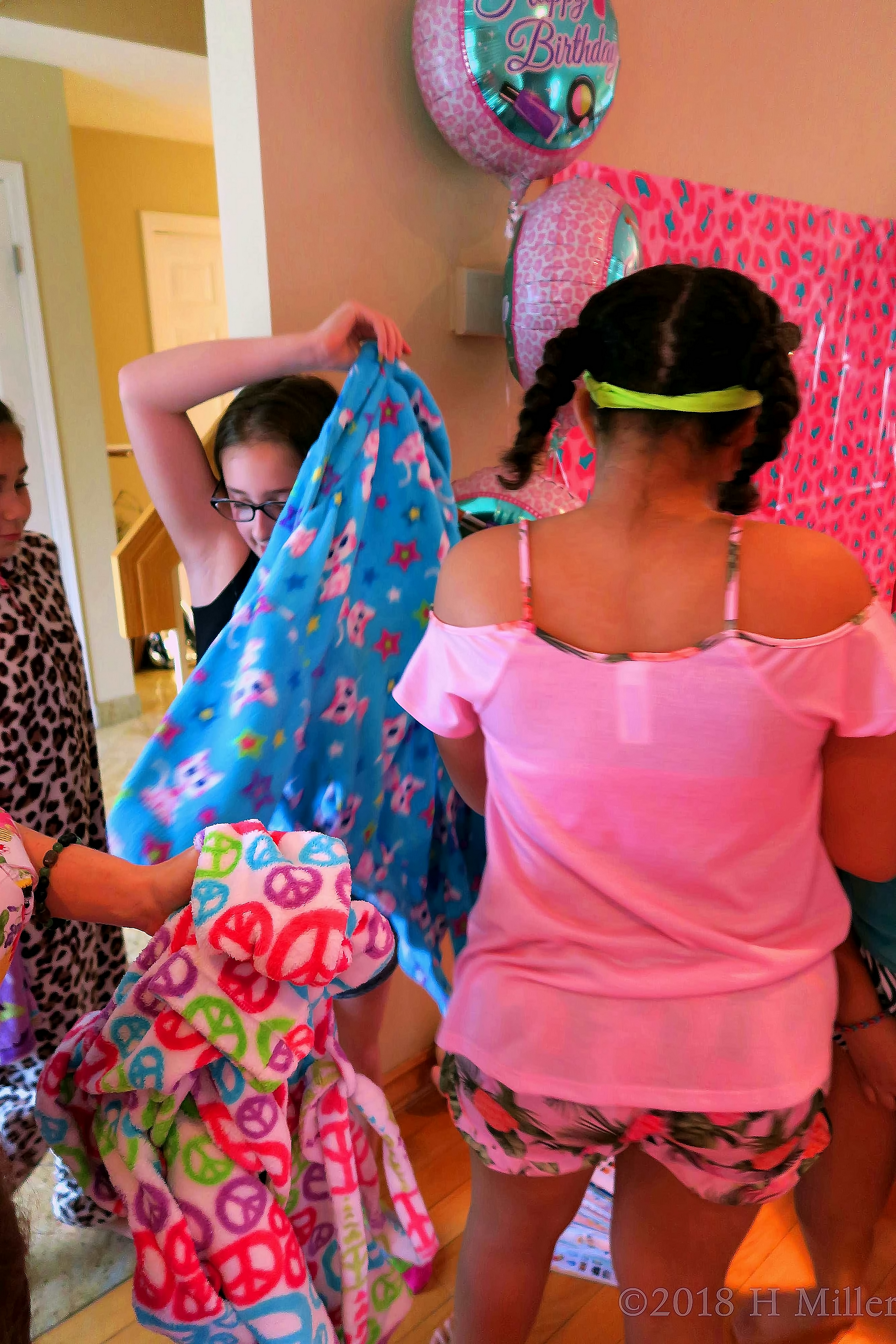 Putting On Their Spa Robes. Putting On Their Spa Robes.