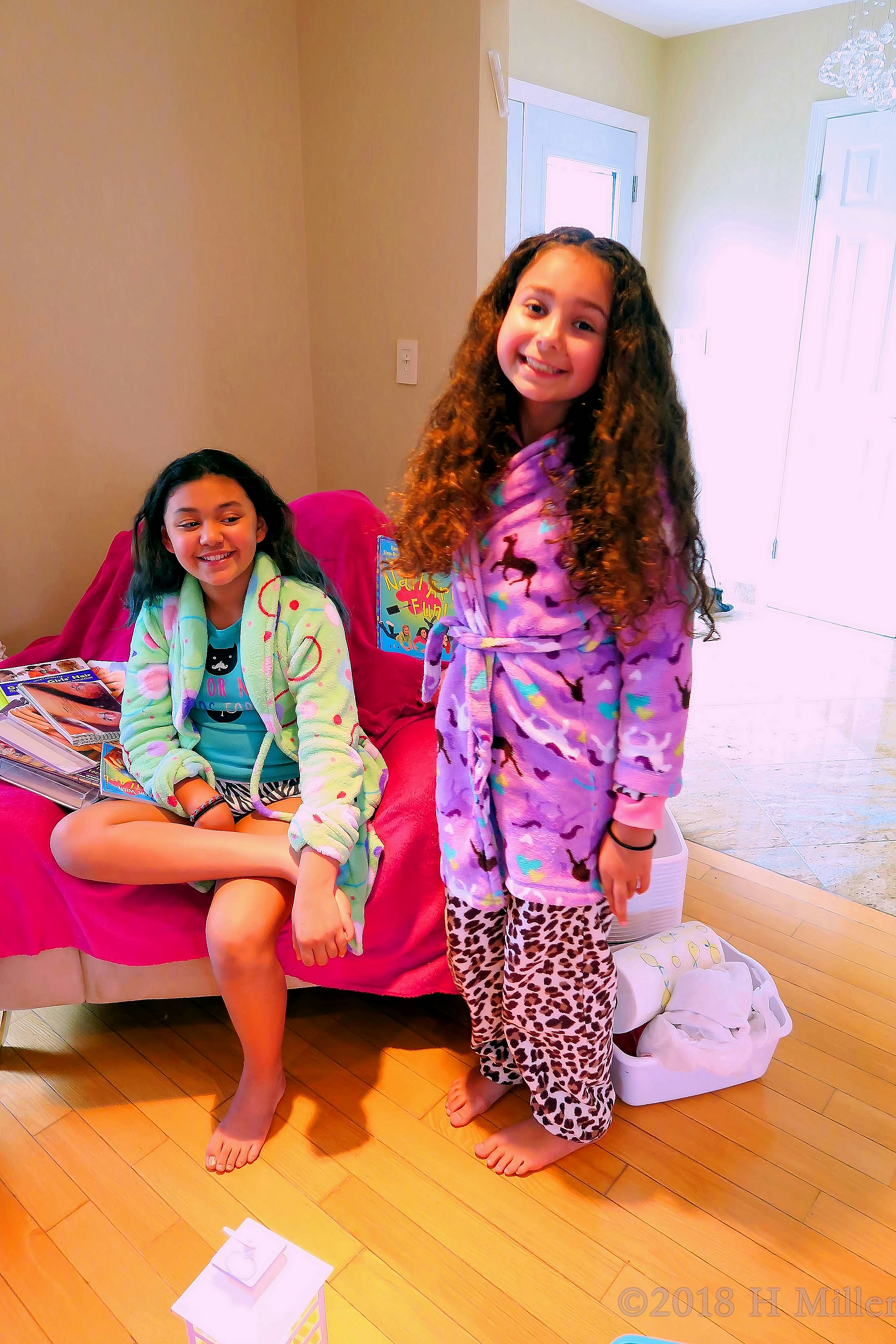 The Girls Posing After Getting Ready With Their Spa Robes. The Girls Posing After Getting Ready With Their Spa Robes.