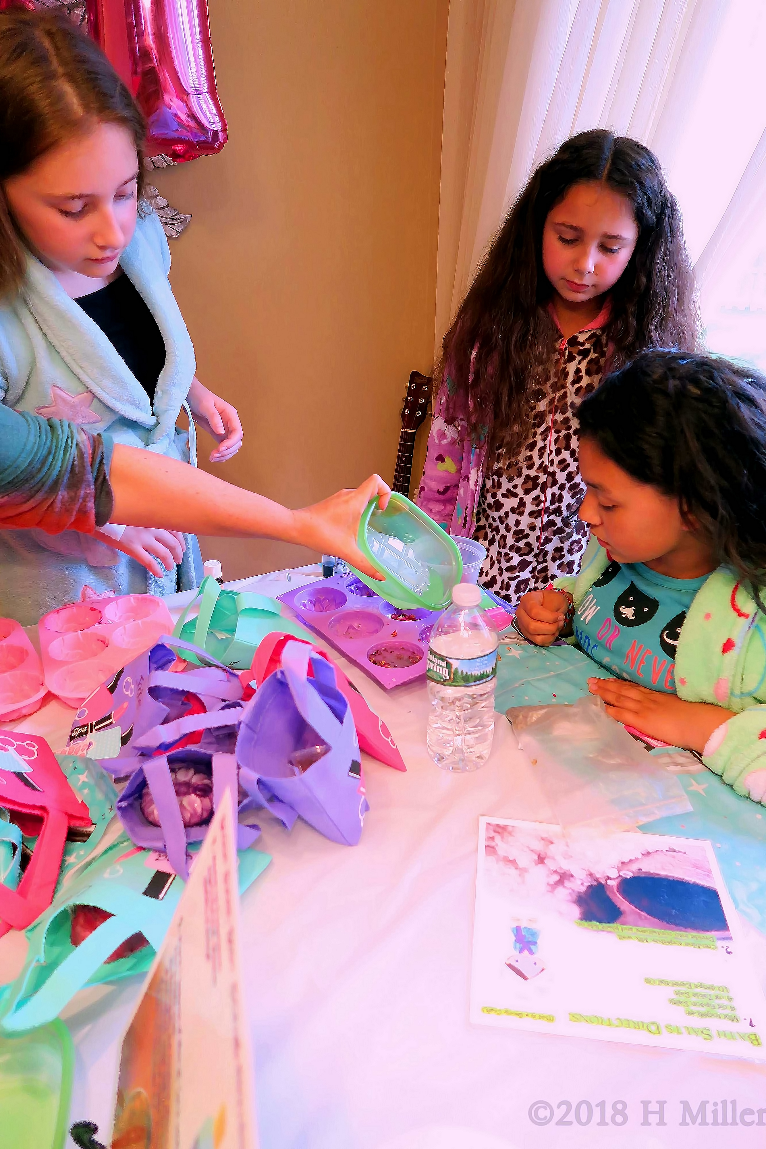 With The Help Of Instruction Cards, The Girls Proceed With The Soap Making Kids Crafts. 