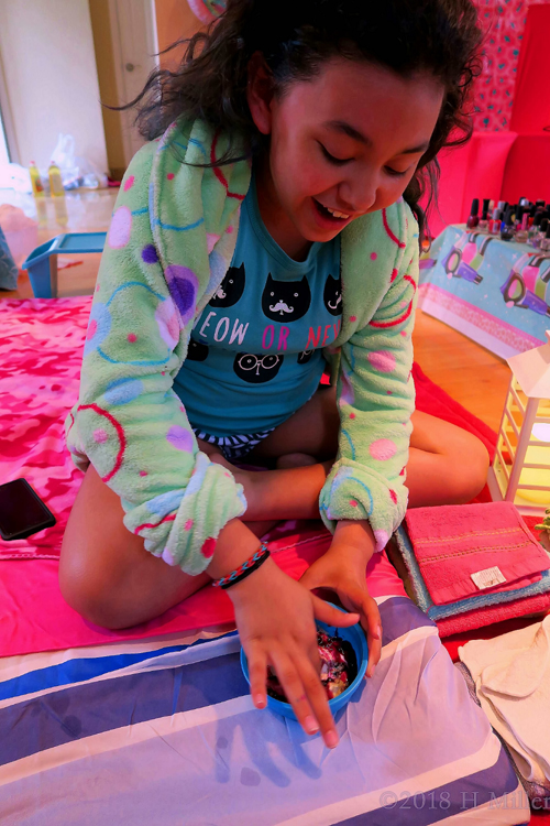 She Enjoys Making The Mixture For The Girls Facial Activity! She Enjoys Making The Mixture For The Girls Facial Activity!