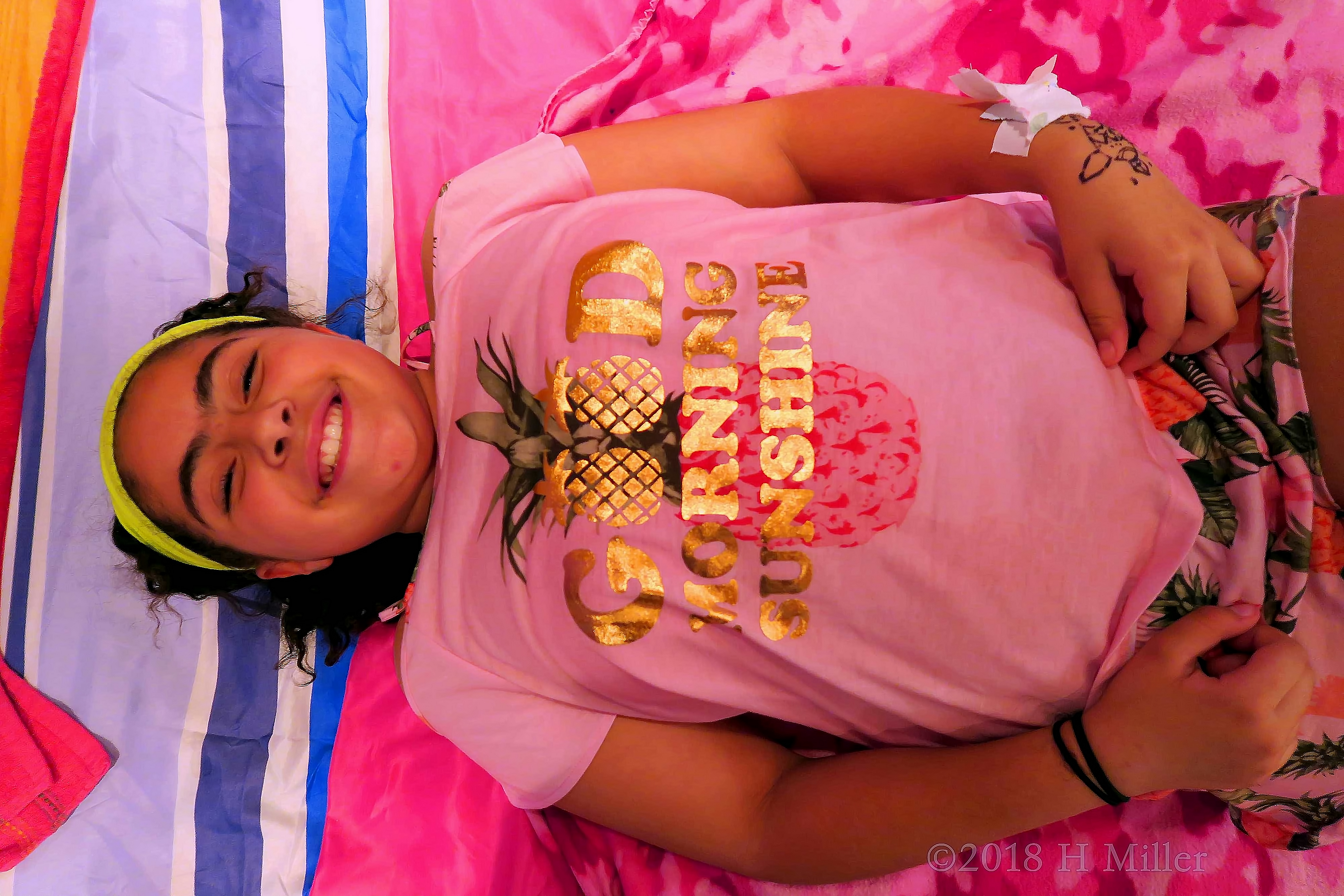 After Getting Her Temporary Jagua Tattoo, She's All Set For The Facial For Kids To Begin. After Getting Her Temporary Jagua Tattoo, She's All Set For The Facial For Kids To Begin.