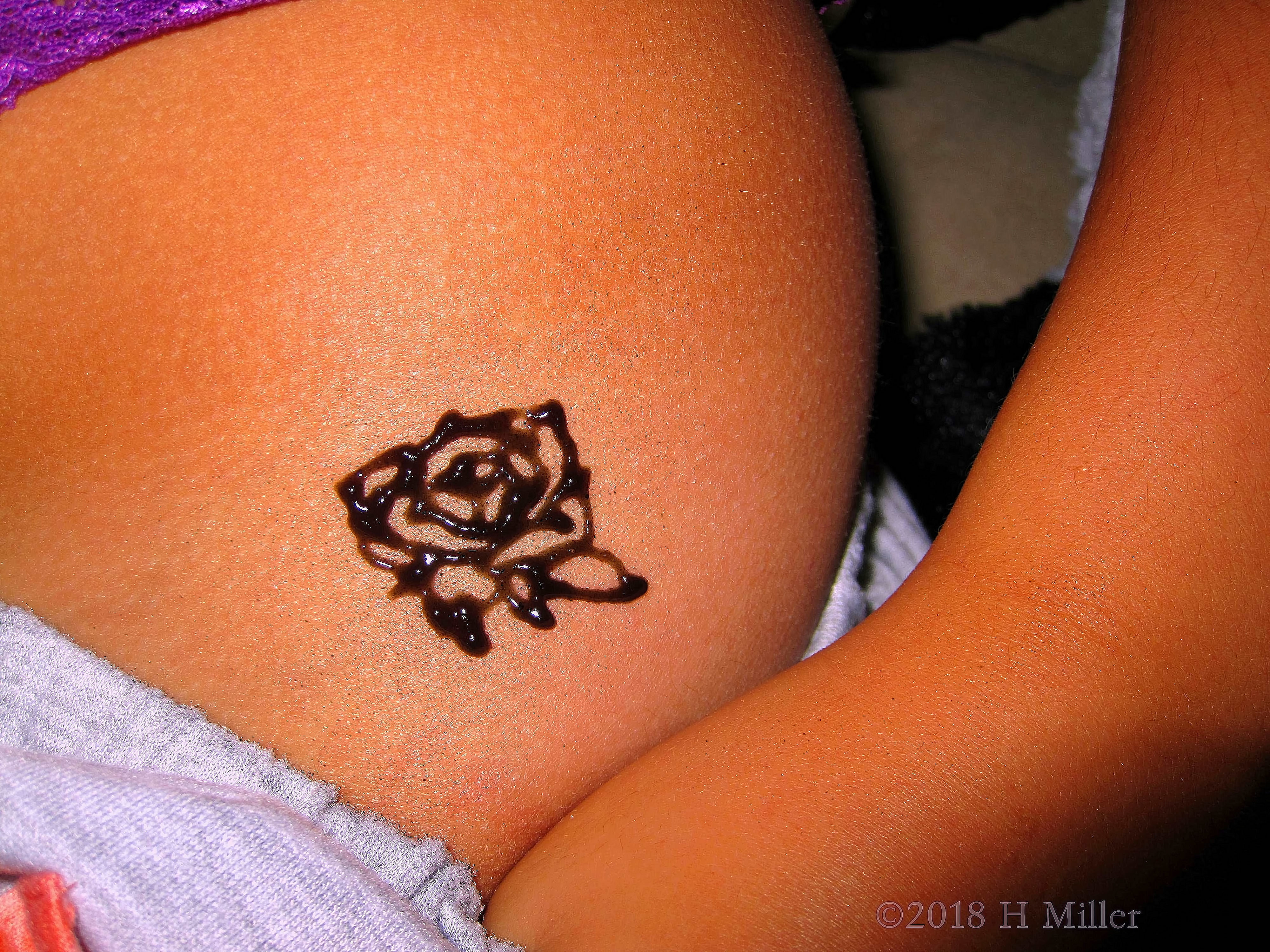 Closely Shot Rose Jagua Temporary Tattoo. 