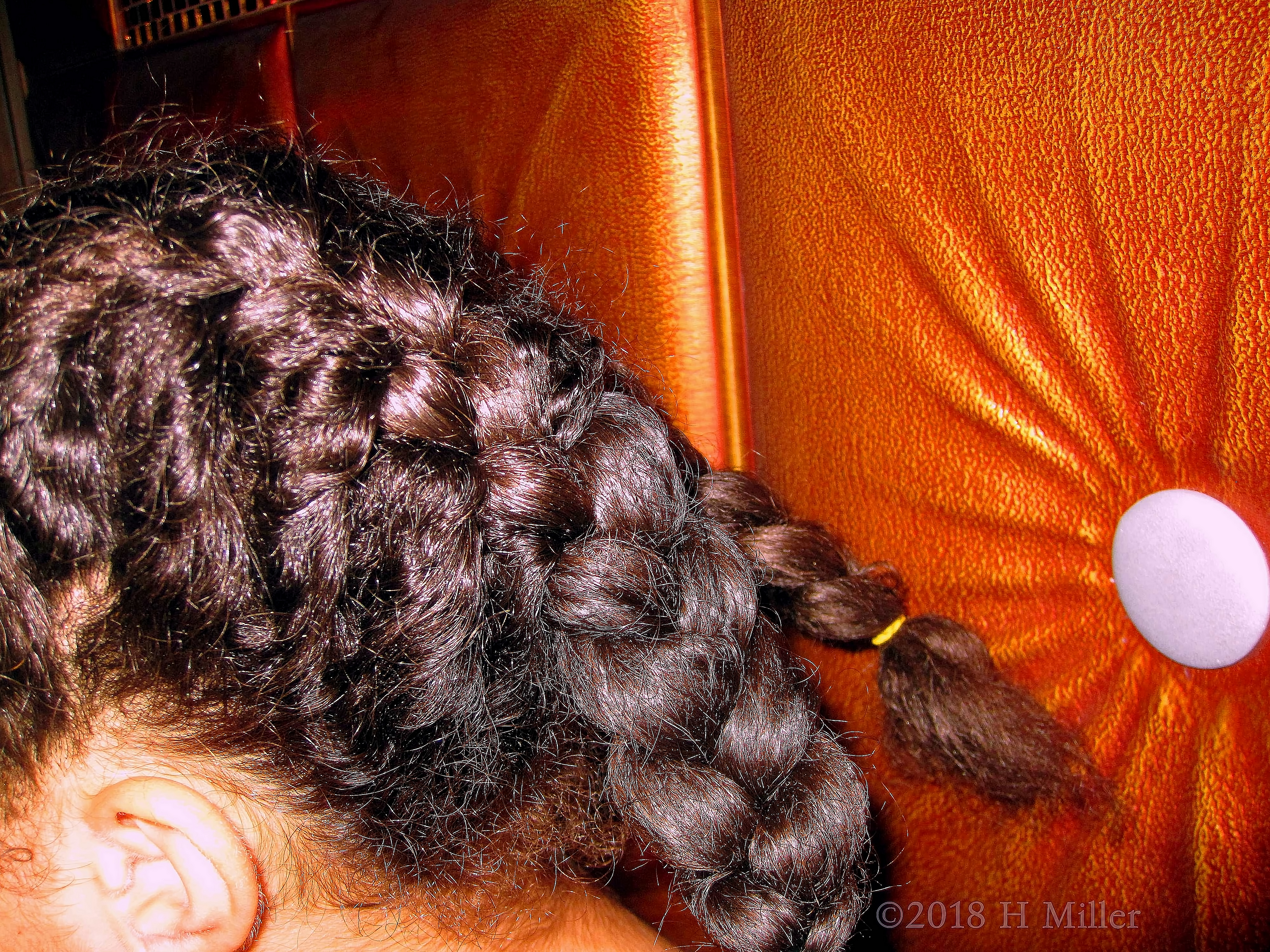 Side View Of Dutch French Braids In Kids Hairstyling. Side View Of Dutch French Braids In Kids Hairstyling.
