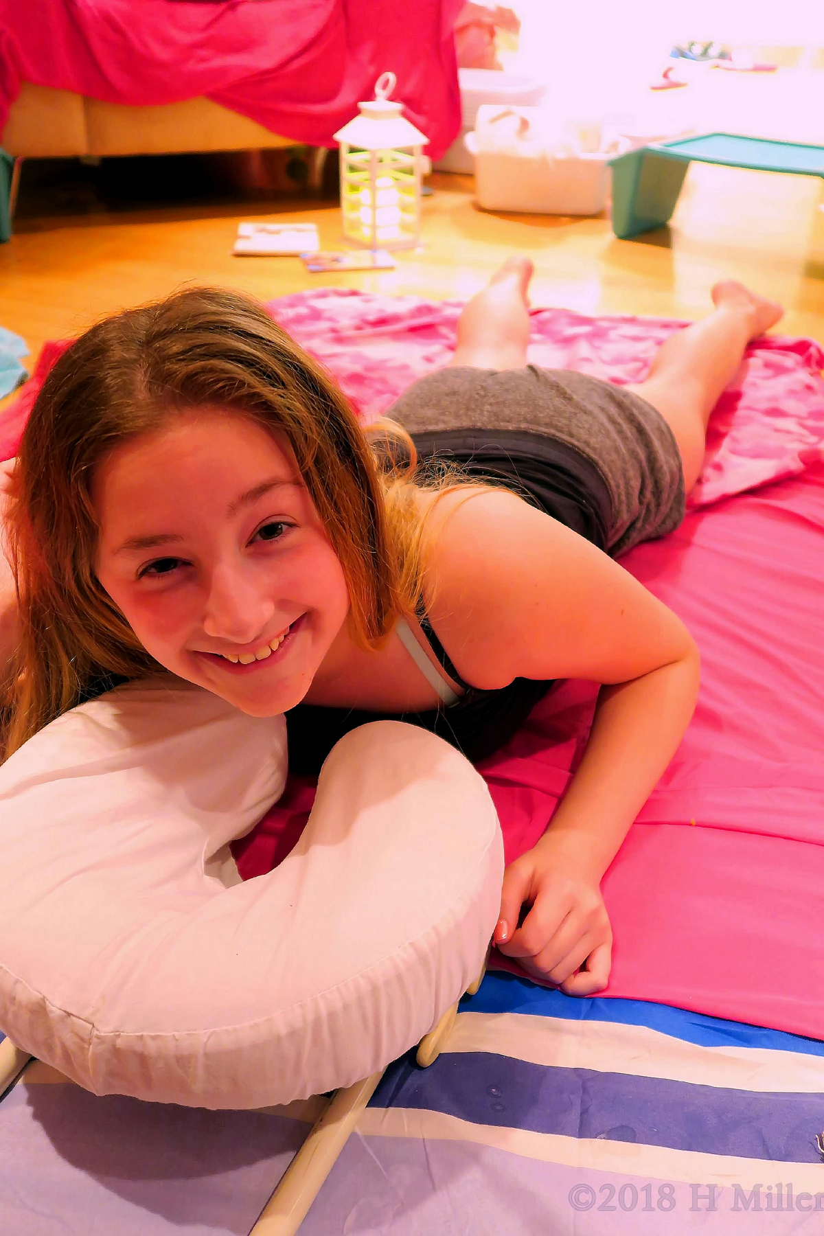 Excited For Her Kids Massage Session! Excited For Her Kids Massage Session!