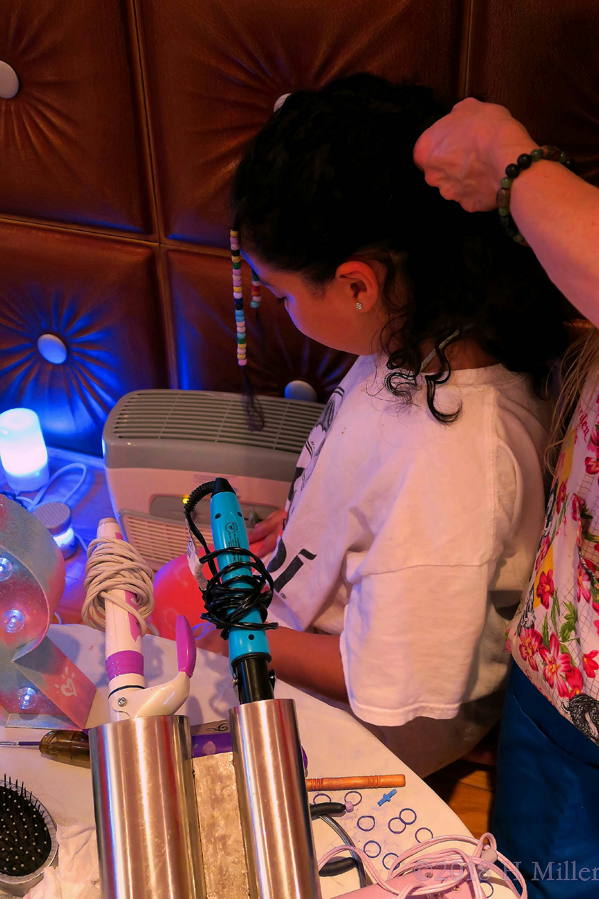 Hairstyling For Girls Activity Has Started At The Kids Party Hairstyling For Girls Activity Has Started At The Kids Party